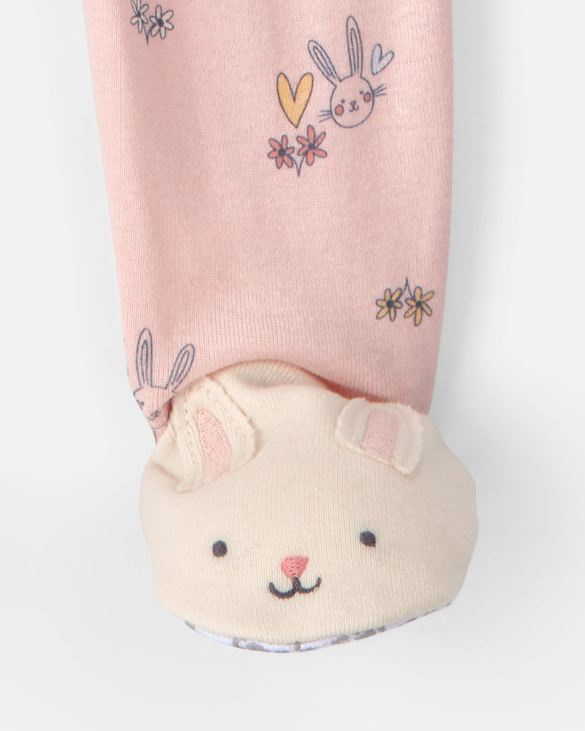 Toddler Girl Easter Bunny 100% Cotton Snug Fit 1-Piece Pajama Set - Pink