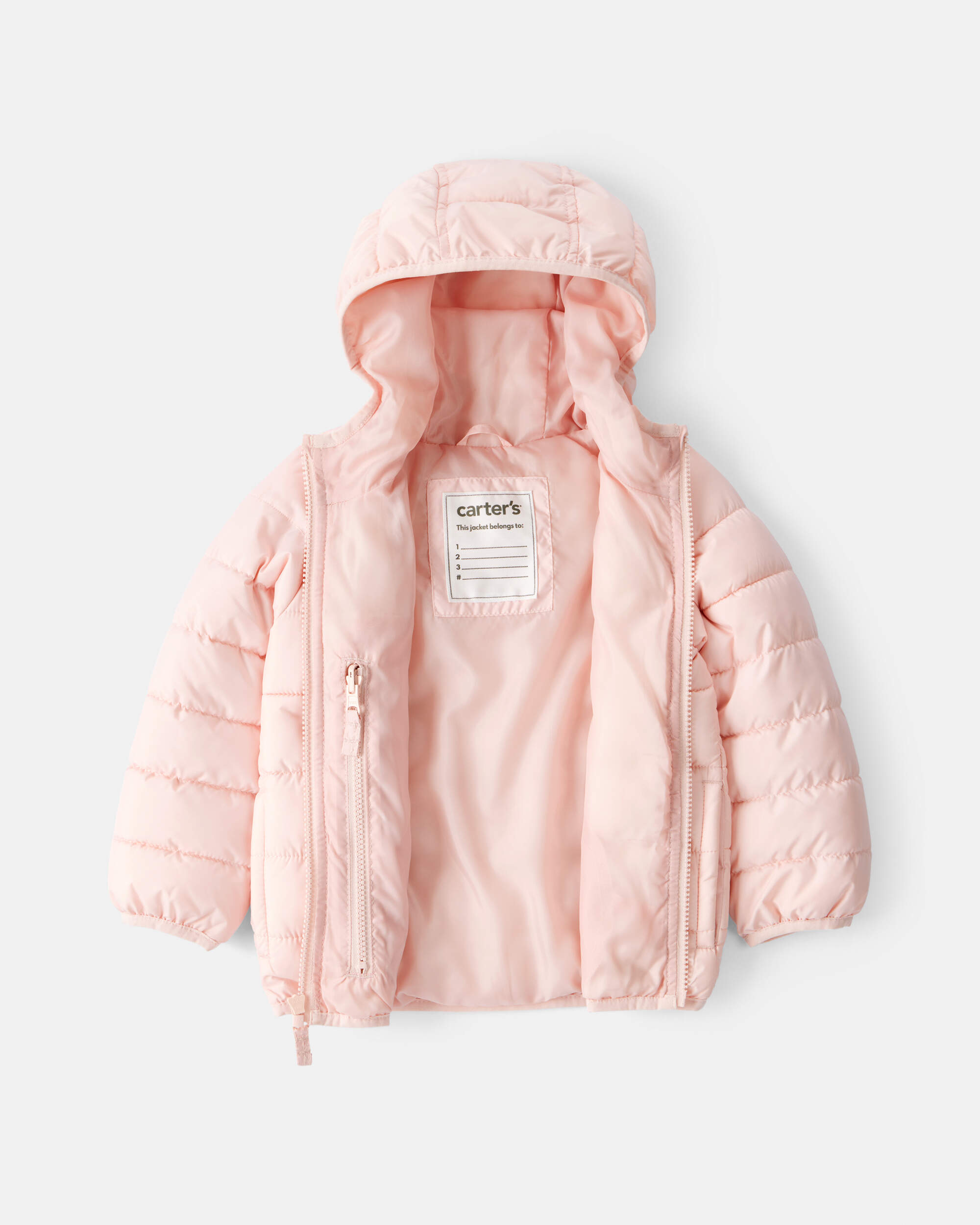 Toddler Girl Midweight Packable Puffer - Pink