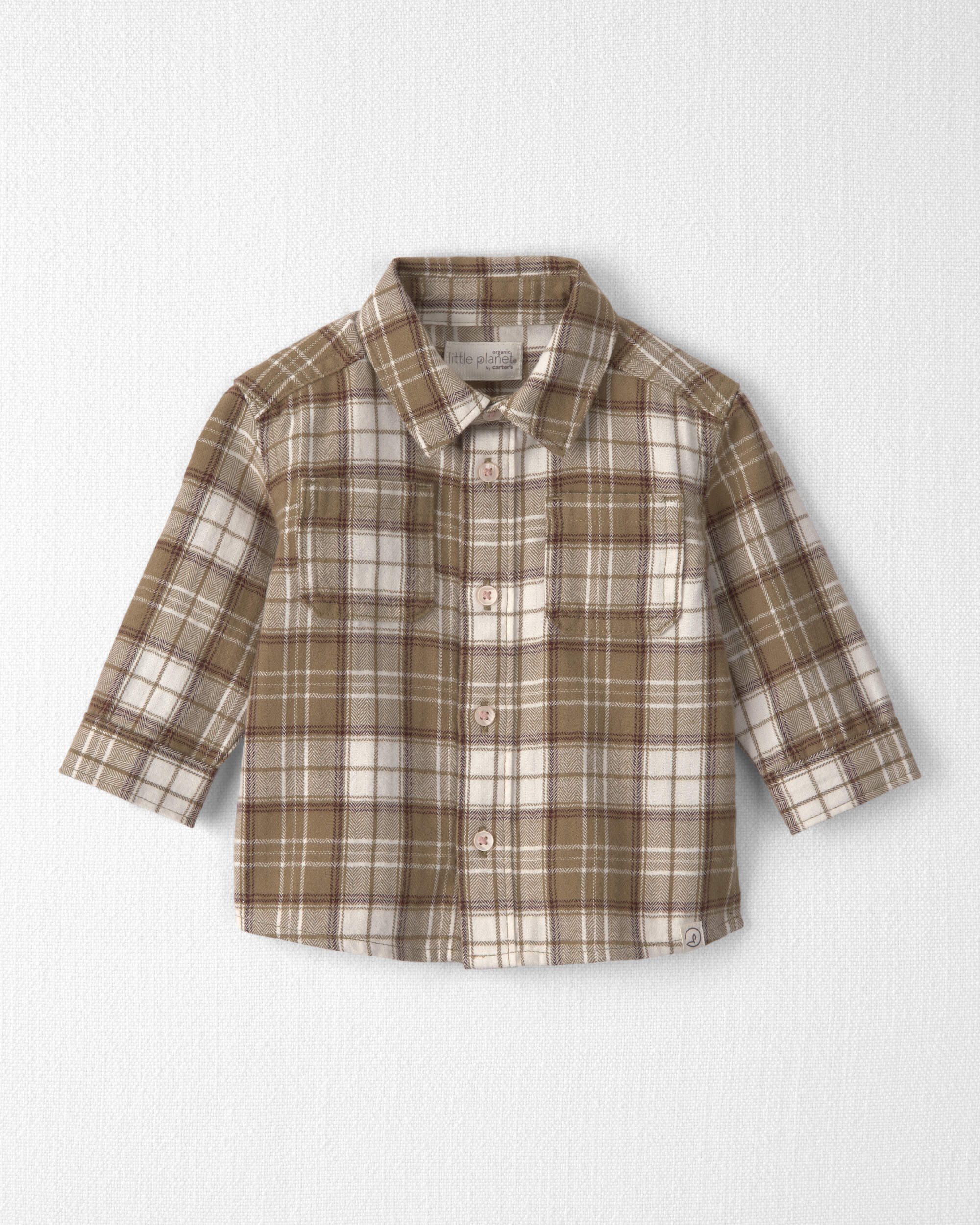 Baby Boy Organic Cotton Flannel Button-Down Shirt