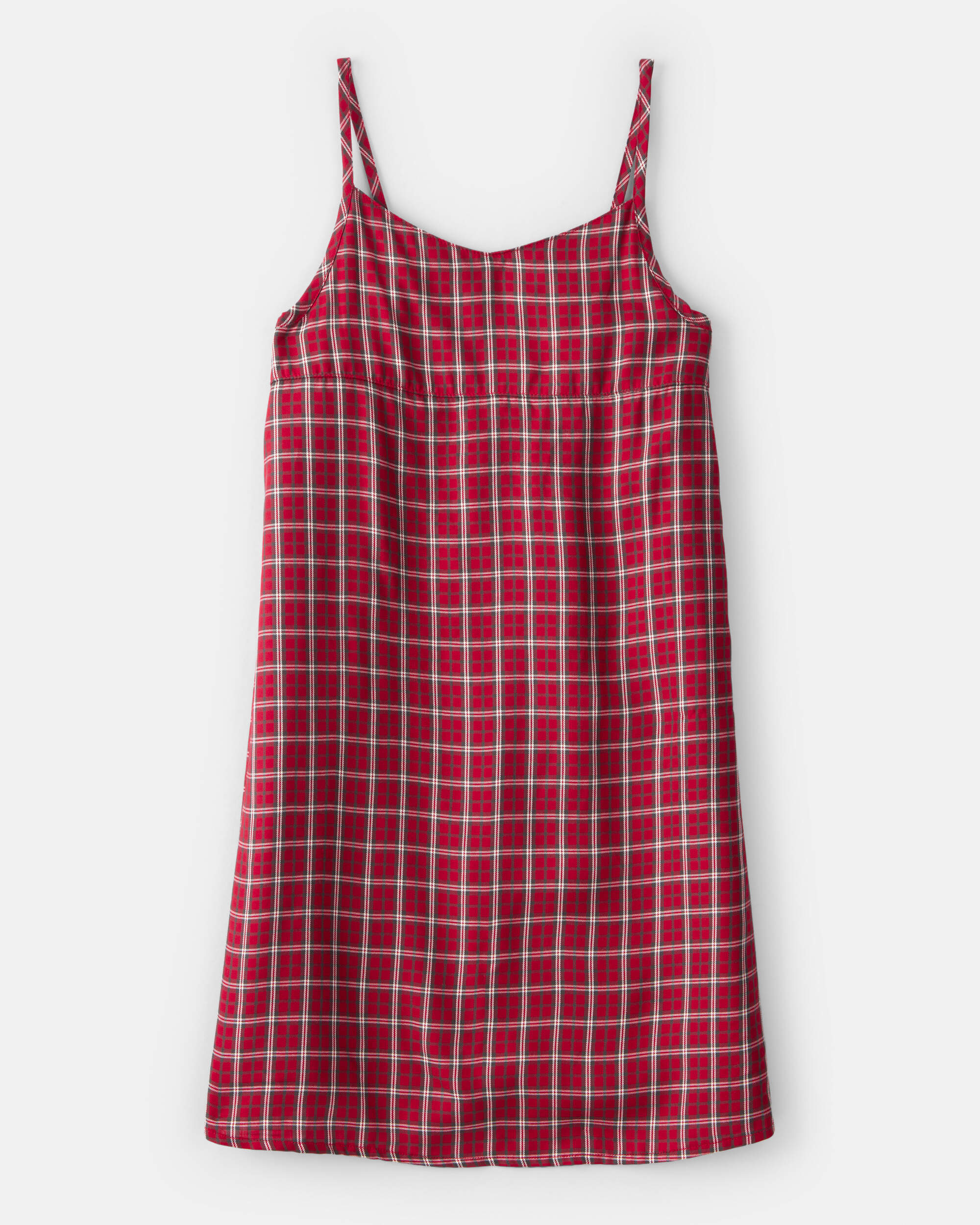 Girls 2-Piece Plaid Long-Sleeve Dress Set - Red