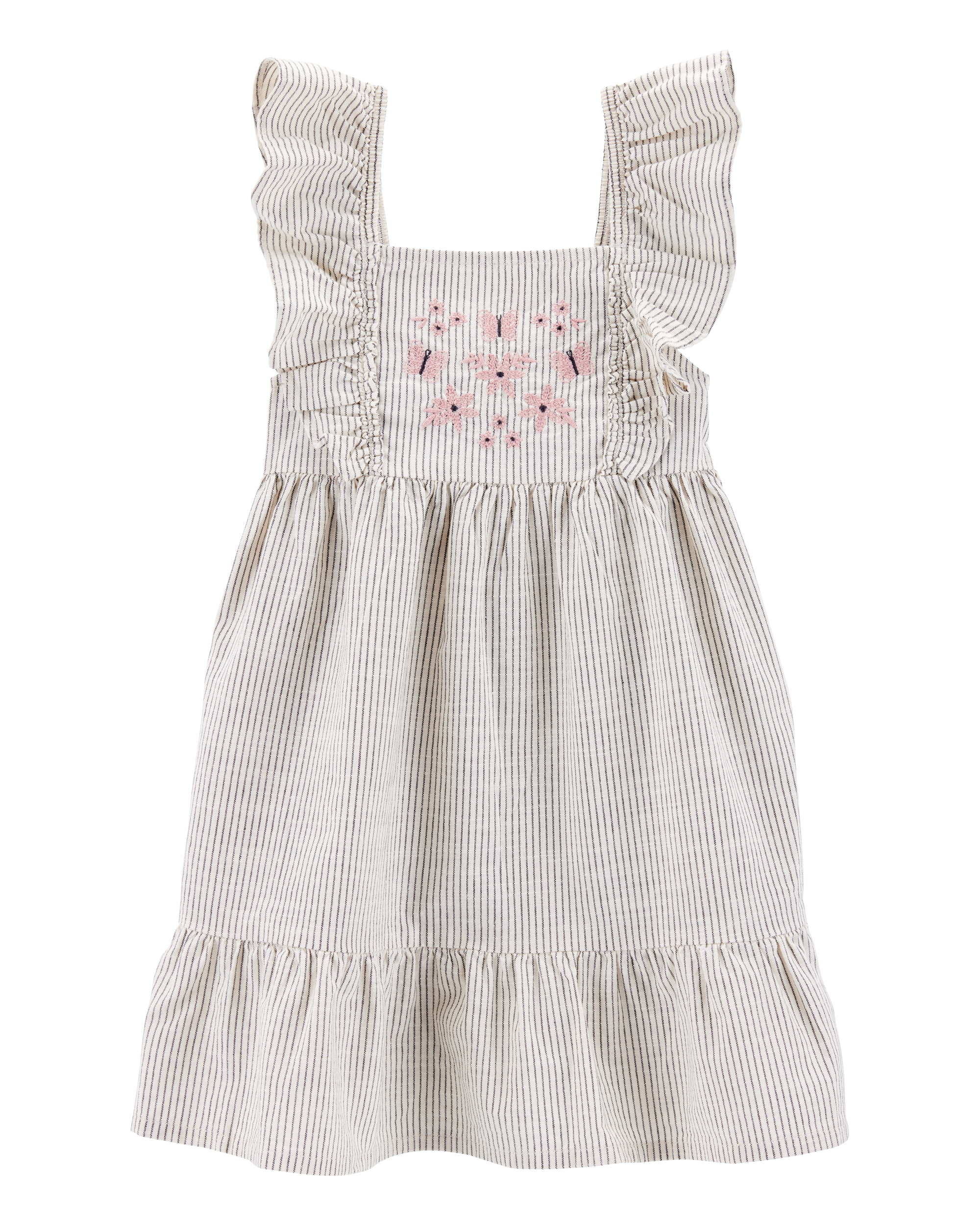 Toddler Striped Flutter-Sleeve Dress