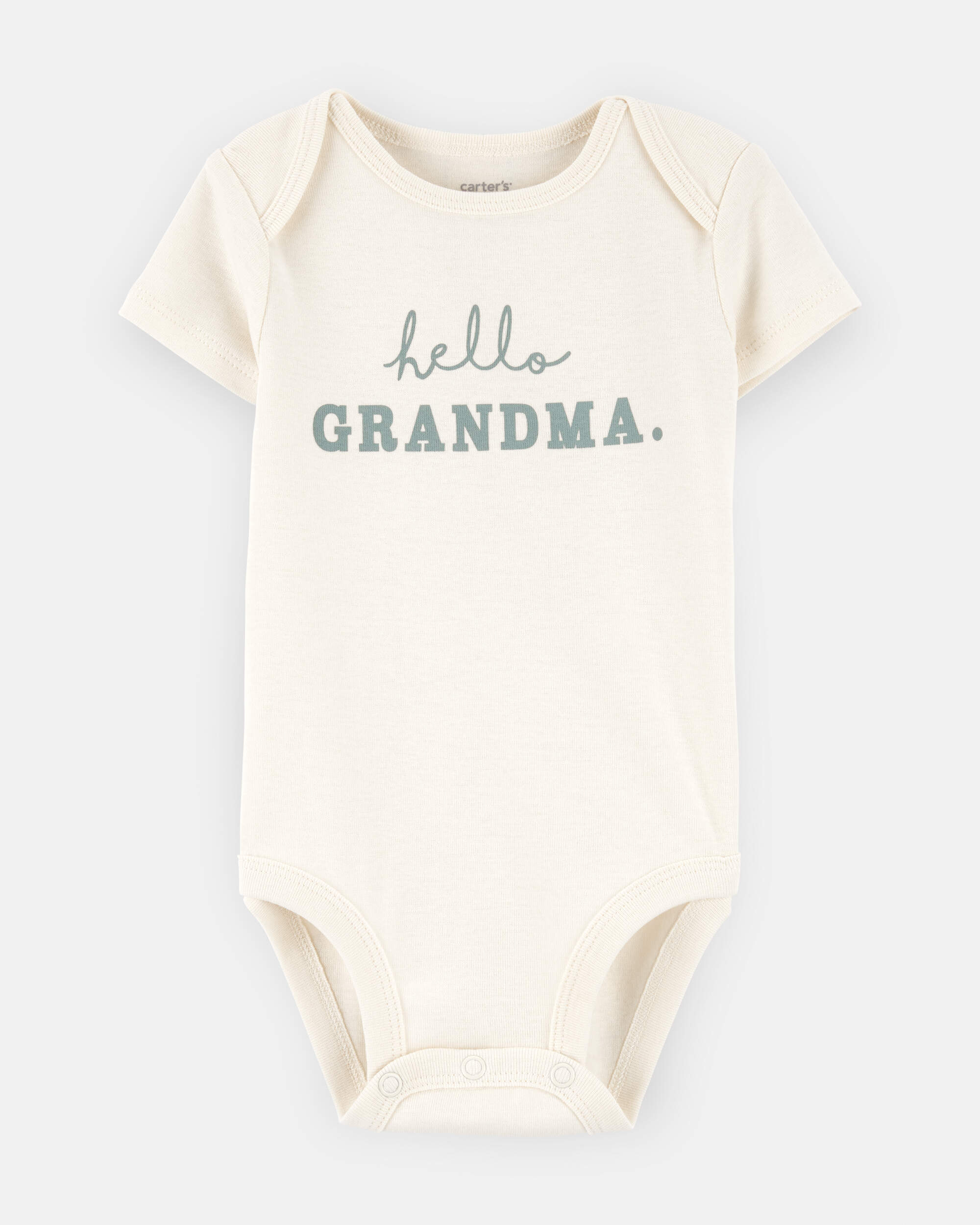 Baby Cotton Short-Sleeve Graphic Bodysuit - White