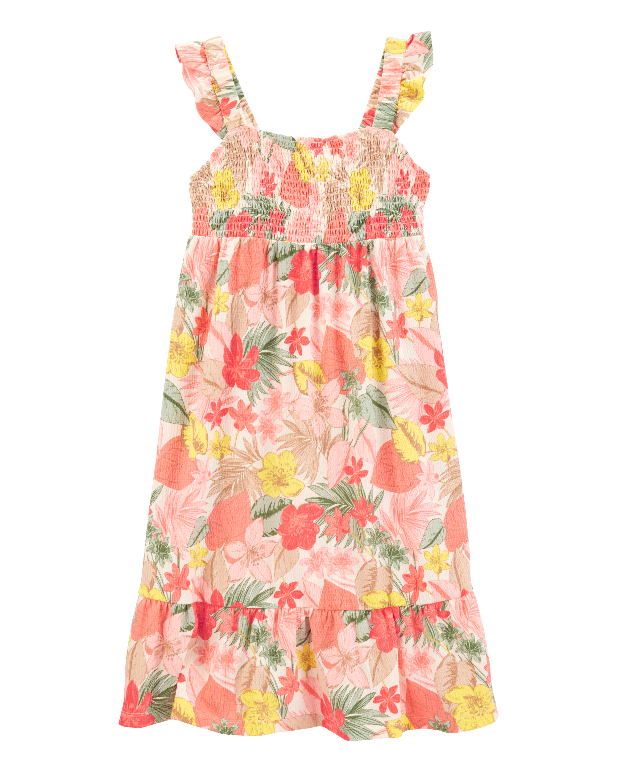 Kid Floral Smocked Midi Dress