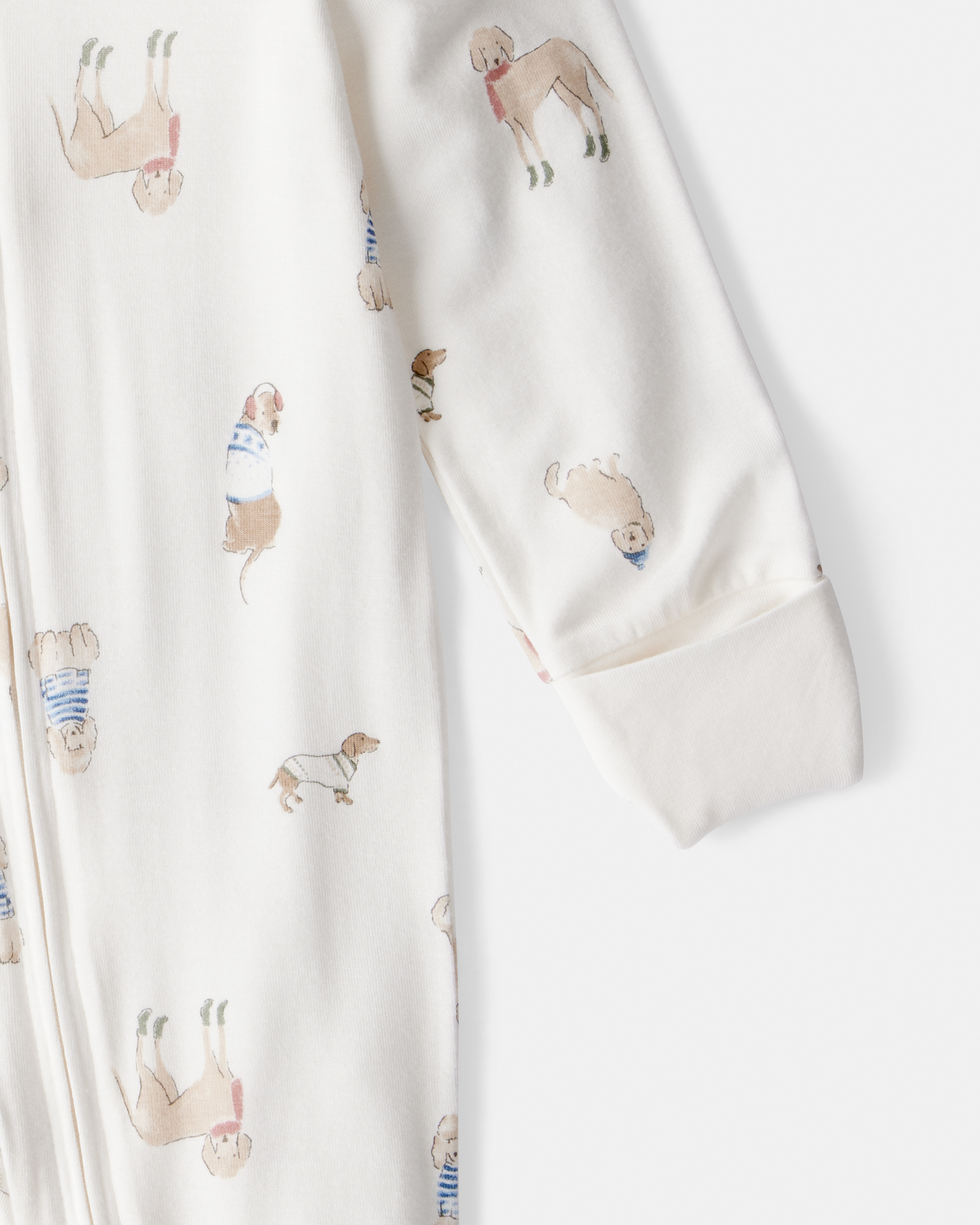 Baby Dog Print PurelySoft Snug Fit Sleeper - Cream