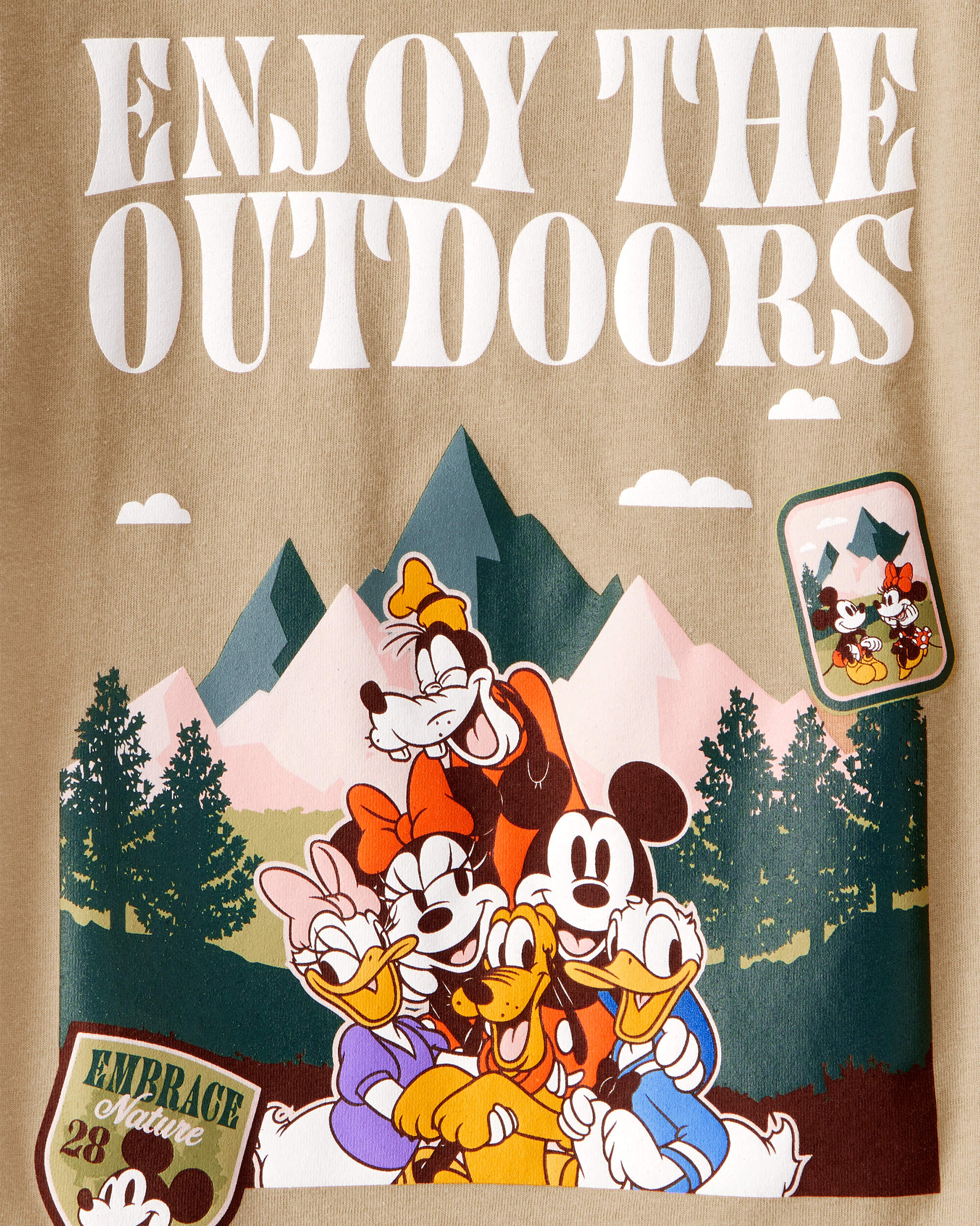 Toddler Boy "Enjoy The Outdoors" Mickey & Friends Short-Sleeve Graphic Tee - Brown