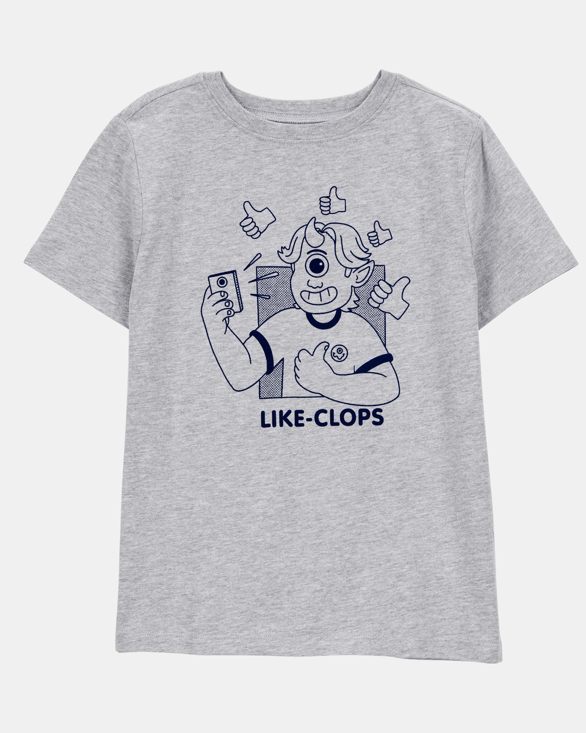 Kid "Like-Clops" Short-Sleeve Graphic Tee - Grey