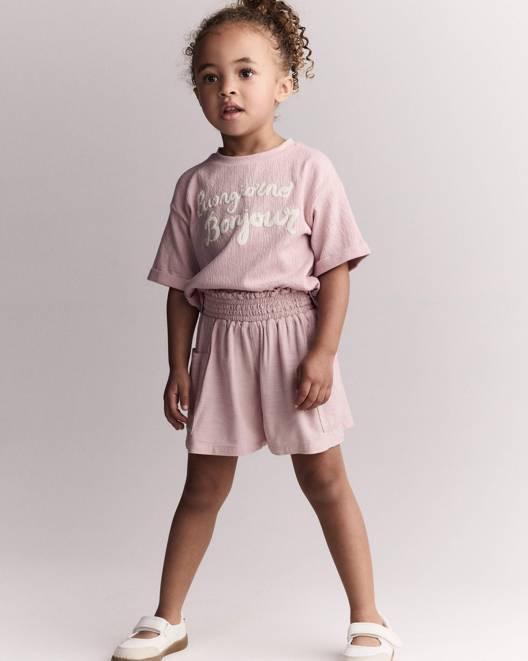 Toddler Girl Swing Short with Pockets - Rose