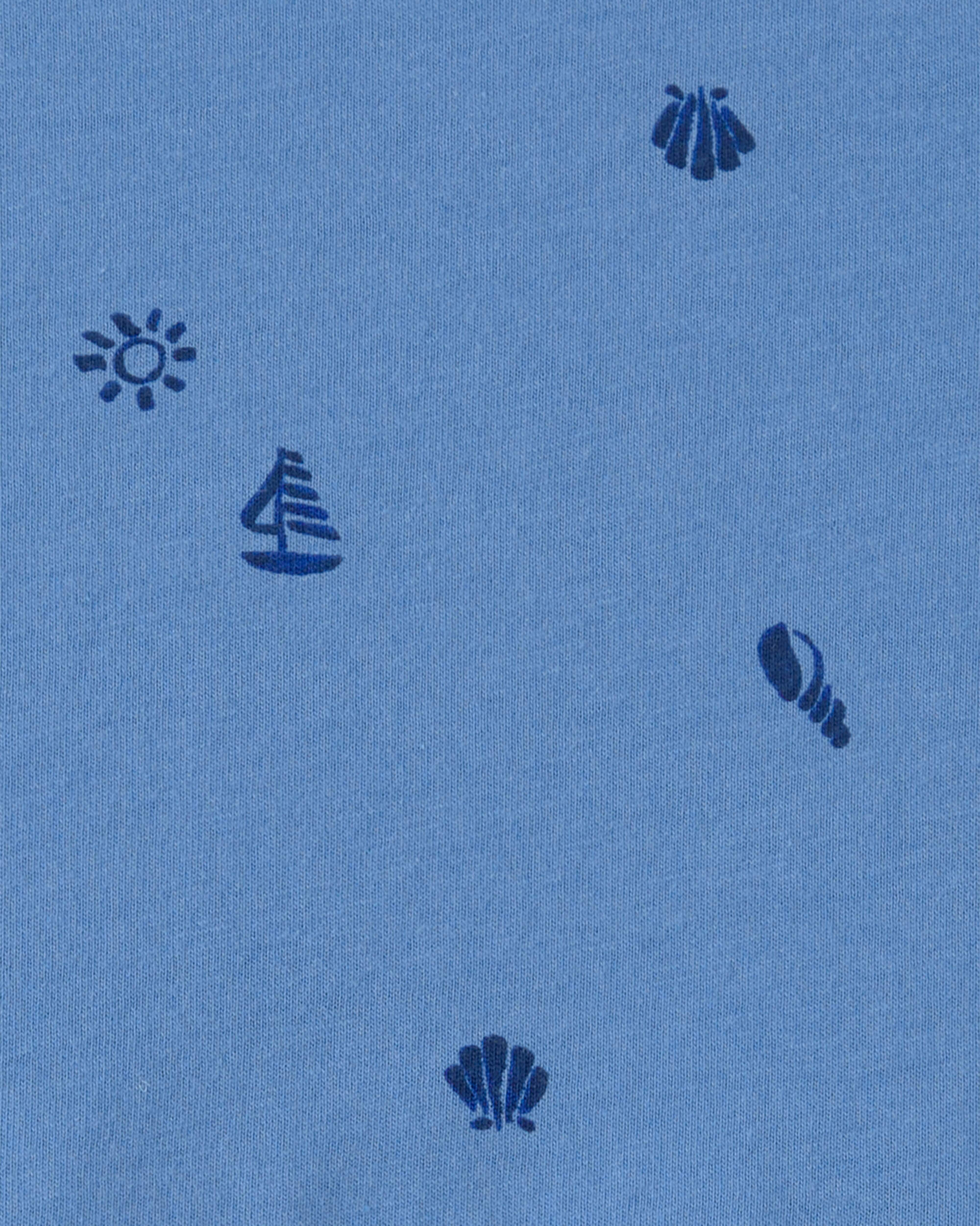 Toddler Girl Seashell Short-Sleeve Dress - Blue