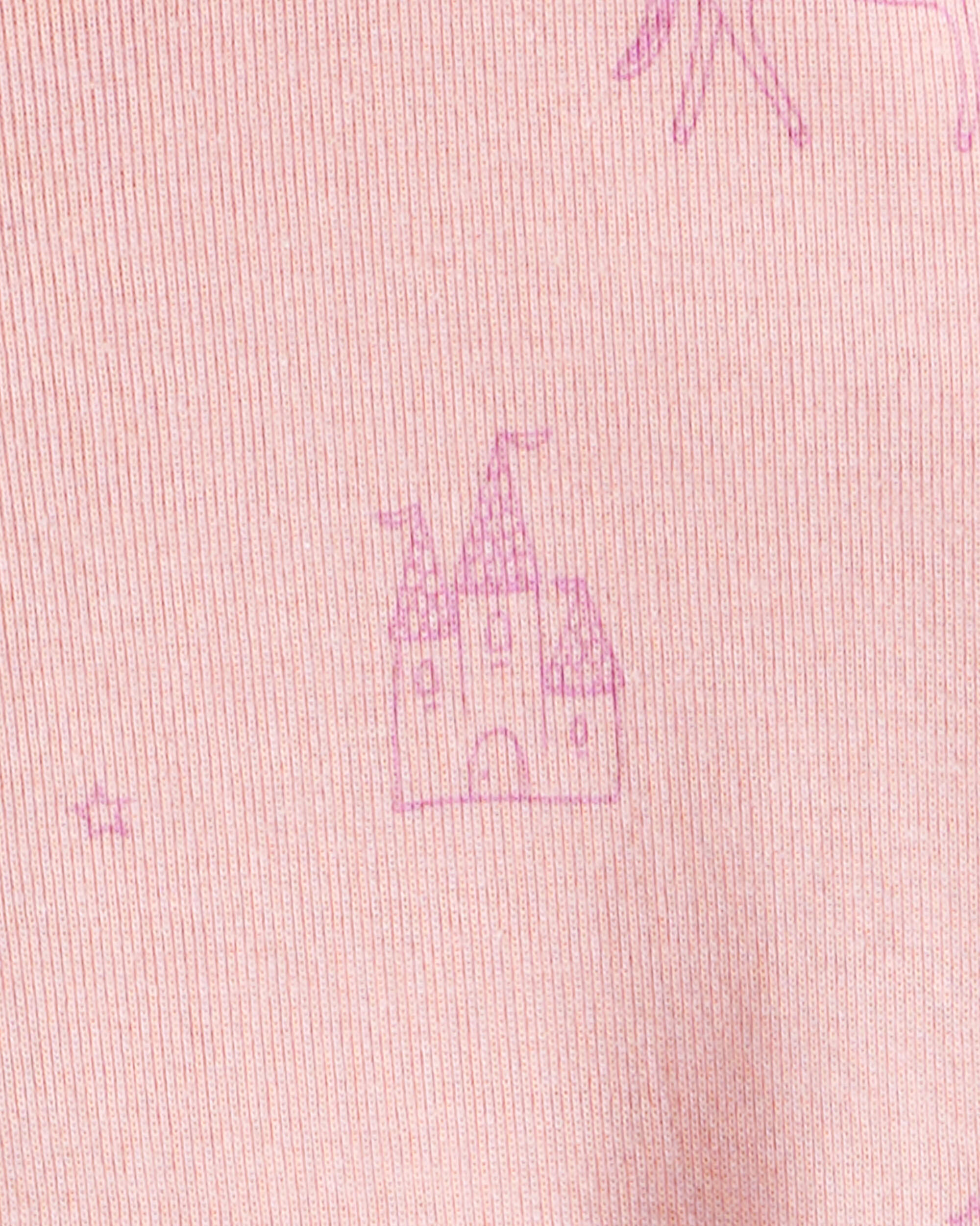 Baby Girl Fairy Star Print 100% Cotton Long-Sleeve Snug Fit 1-Piece pyjamas - Pink