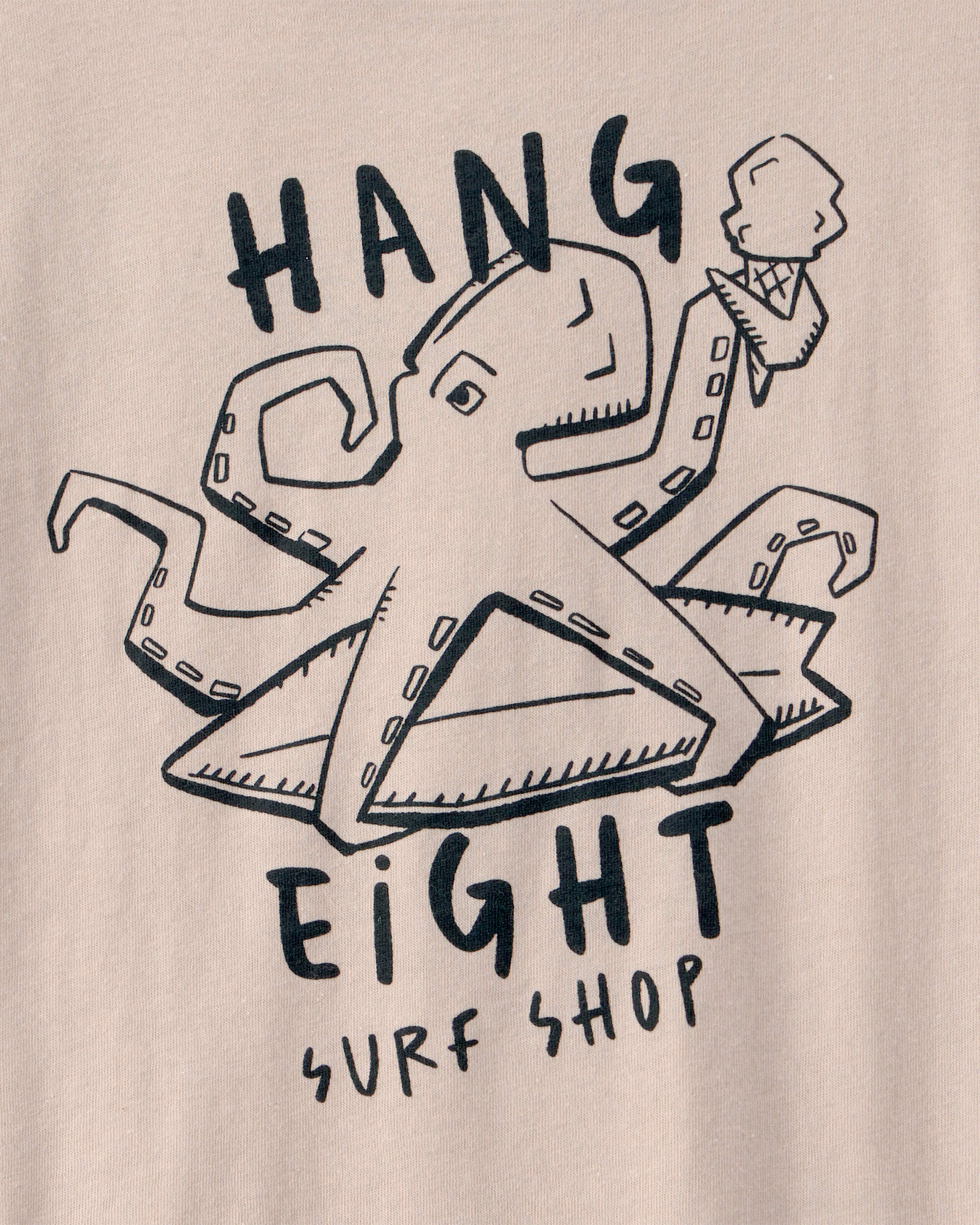 Kid Octopus Surf Graphic Tee - Tan
