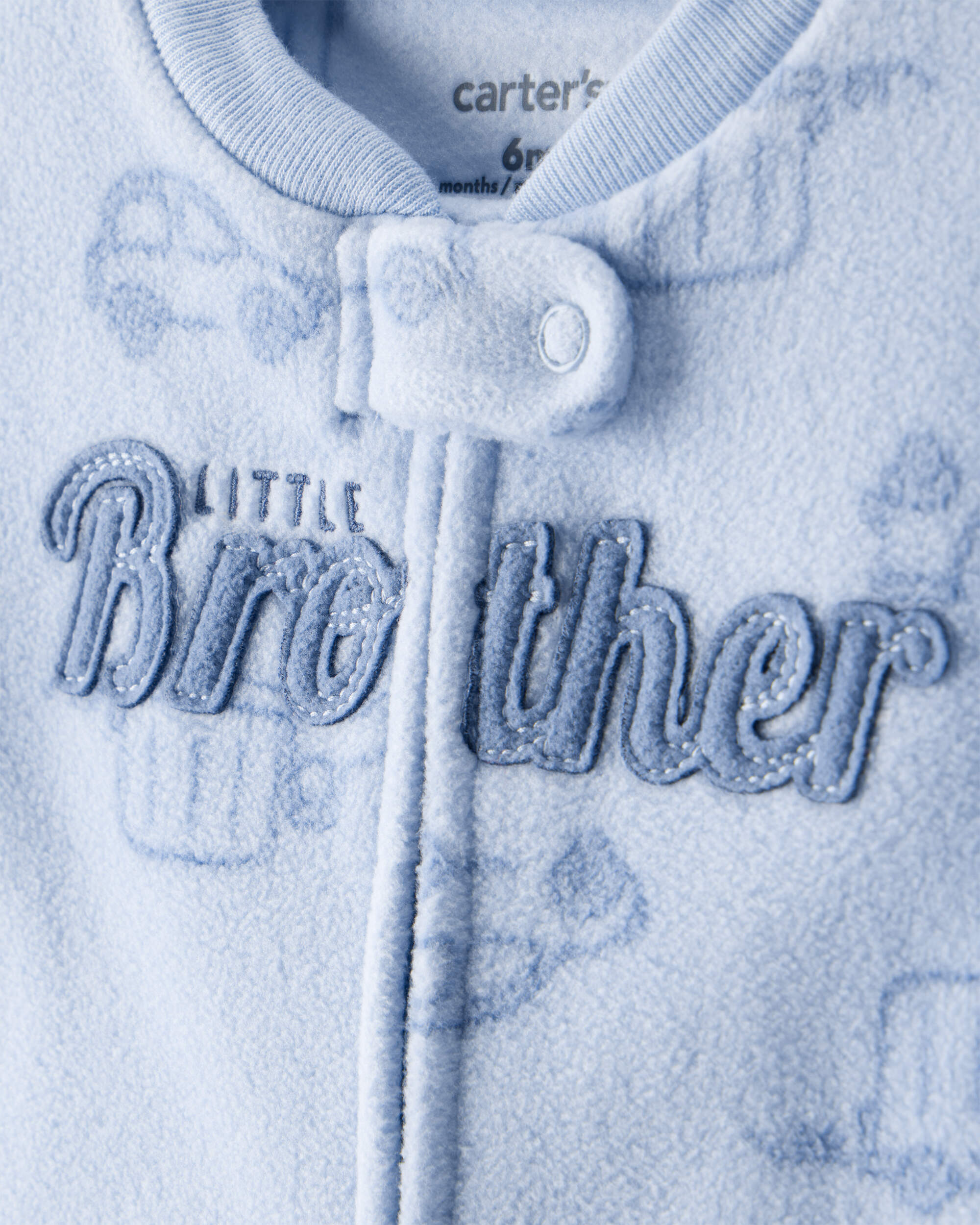 Baby Boy Firetruck Print Loose Fit Long-Sleeve Sleeper - Blue