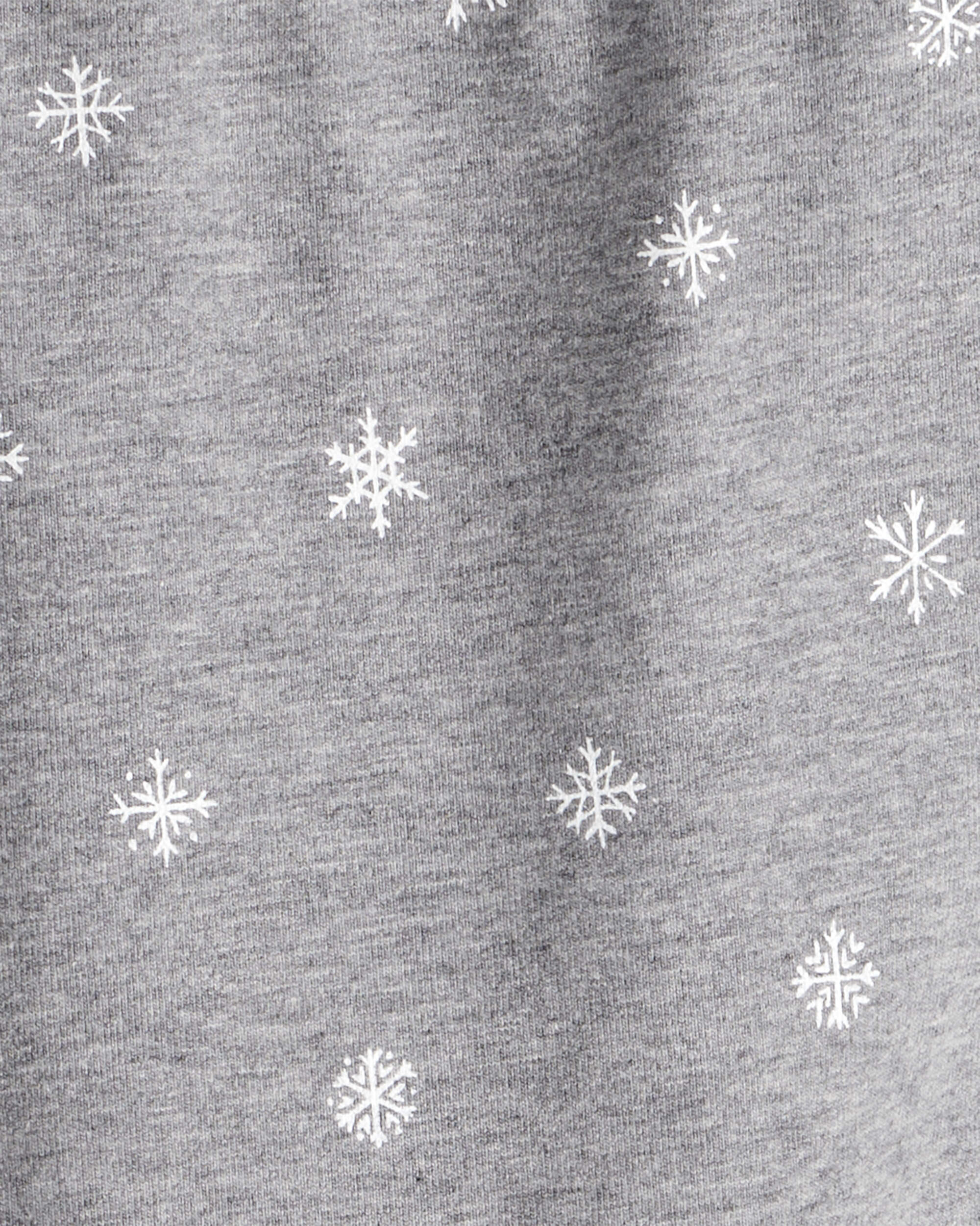 Girls Snowflake Print Cotton Pull-On Stretch Leggings - Grey