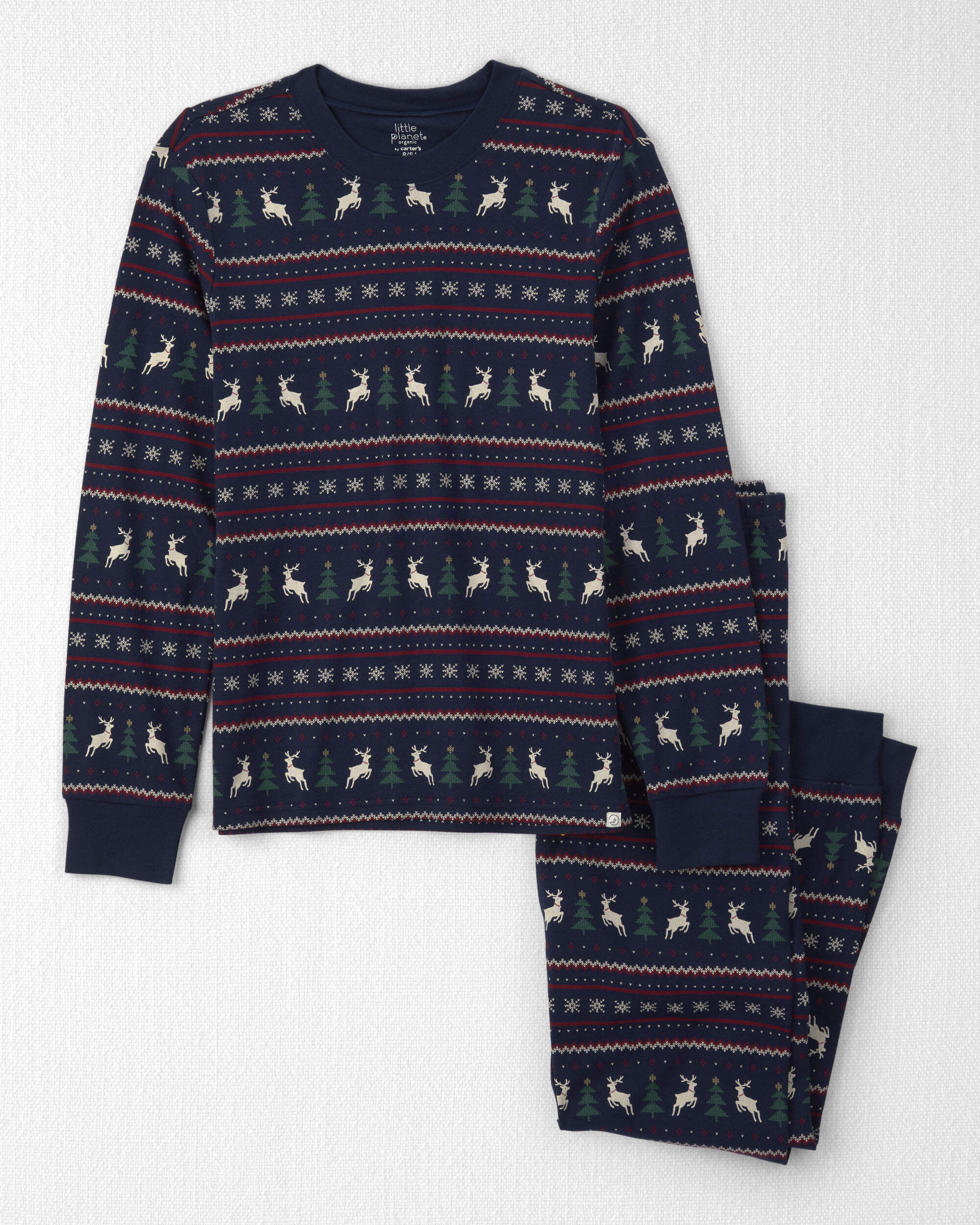 Adult 2-Piece Organic Cotton Fair Isle Pyjamas