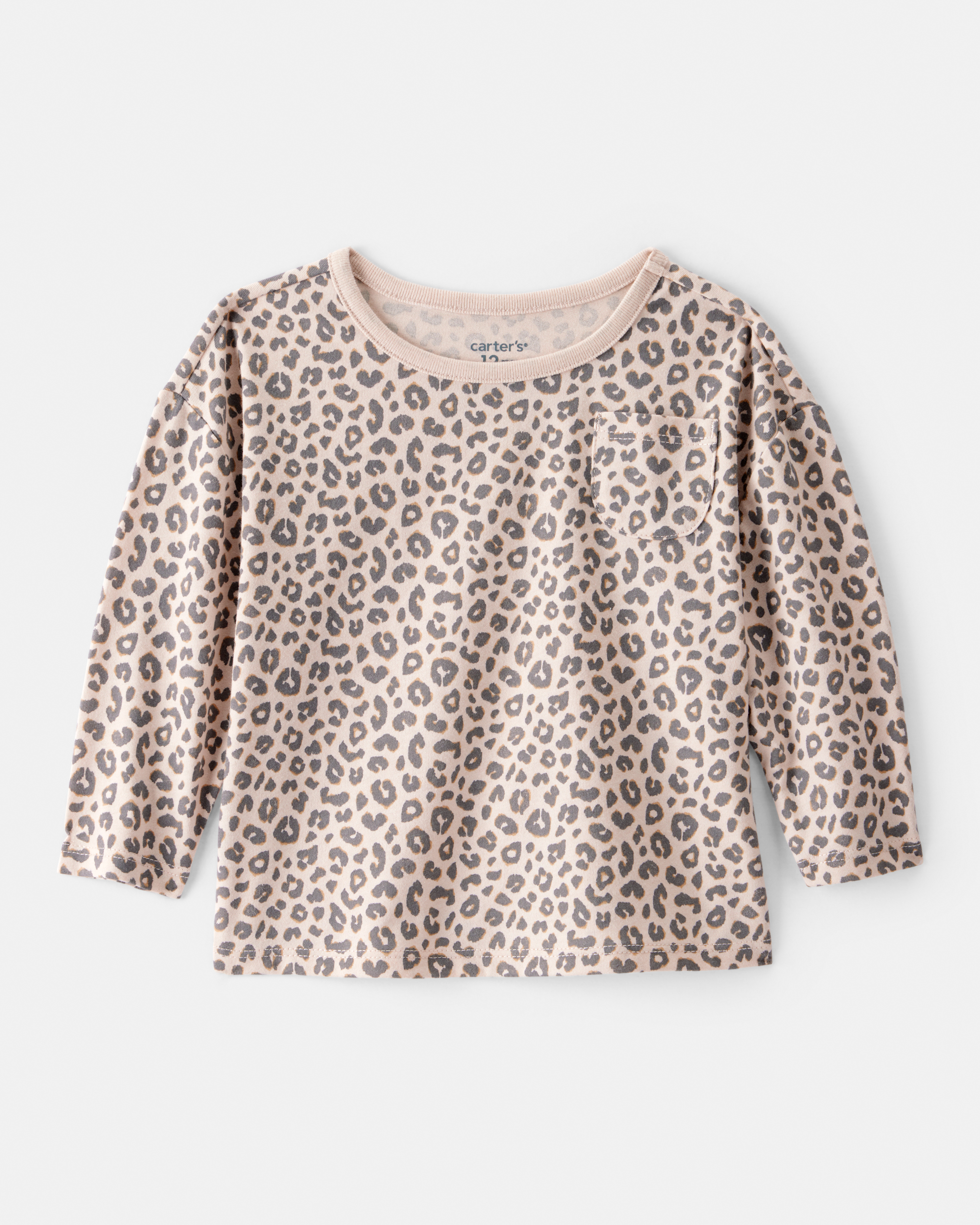 Baby Girl Leopard Print Long-Sleeve Top - Brown