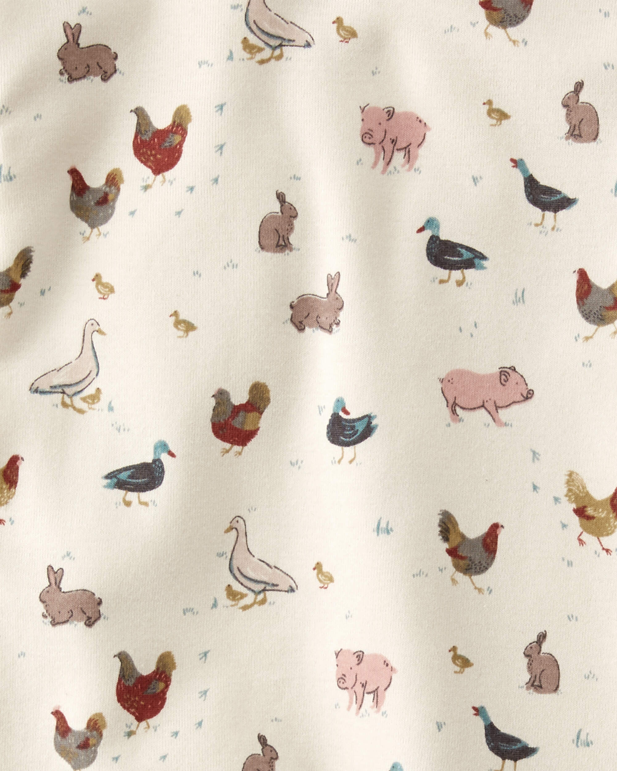 Toddler Organic Cotton Pyjamas Barnyard Tails Print