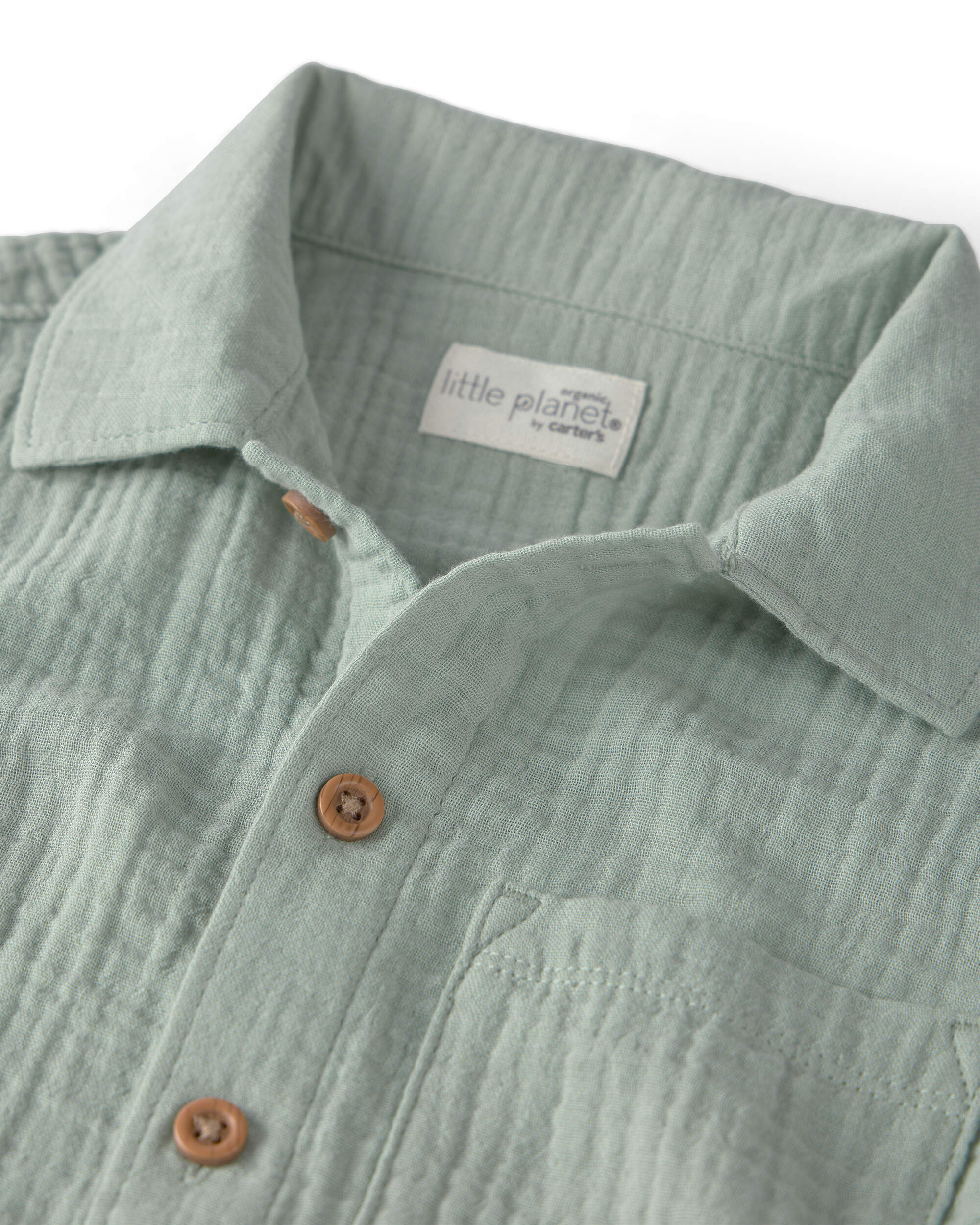 Toddler Boy 2-Piece Organic Cotton Gauze Set Green