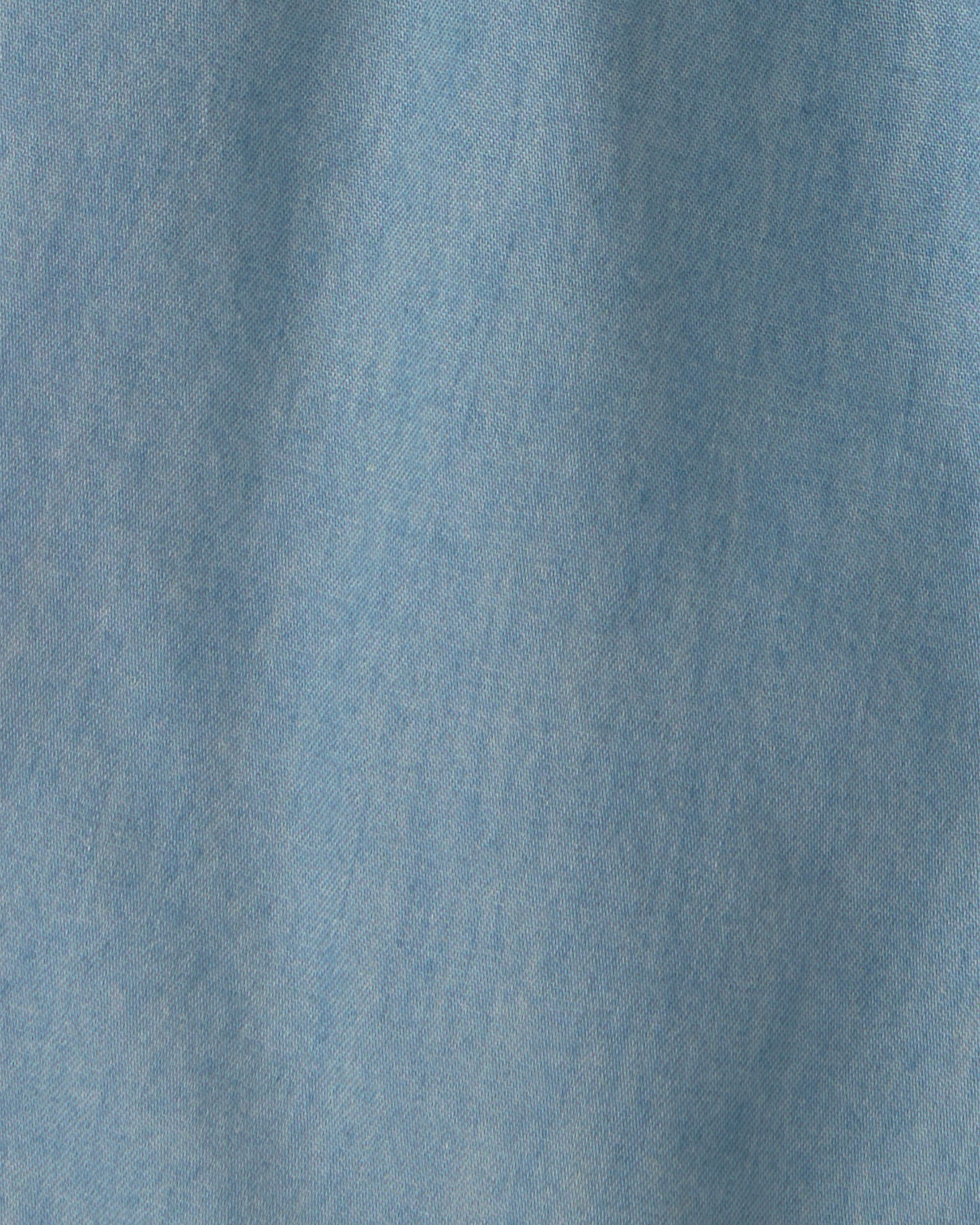 Baby Girl Chambray Sleeveless Romper - Blue