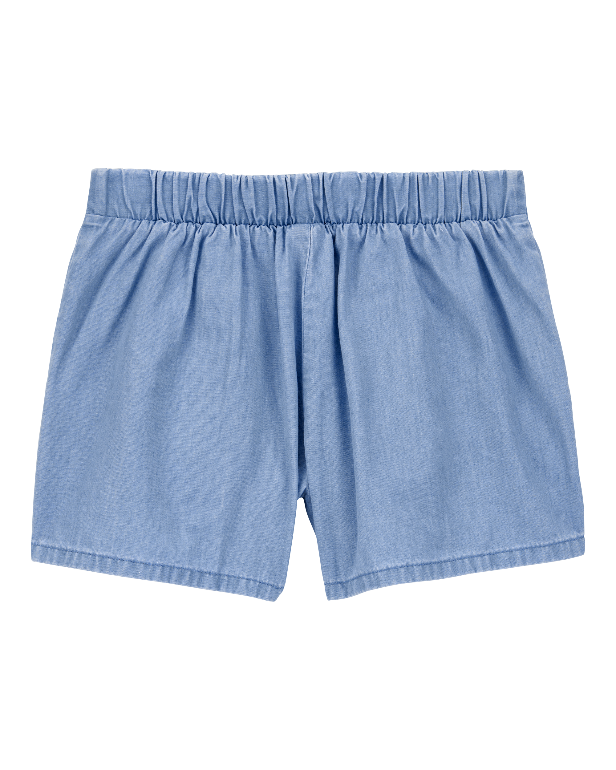 Kid Chambray Pull-On Shorts - Blue
