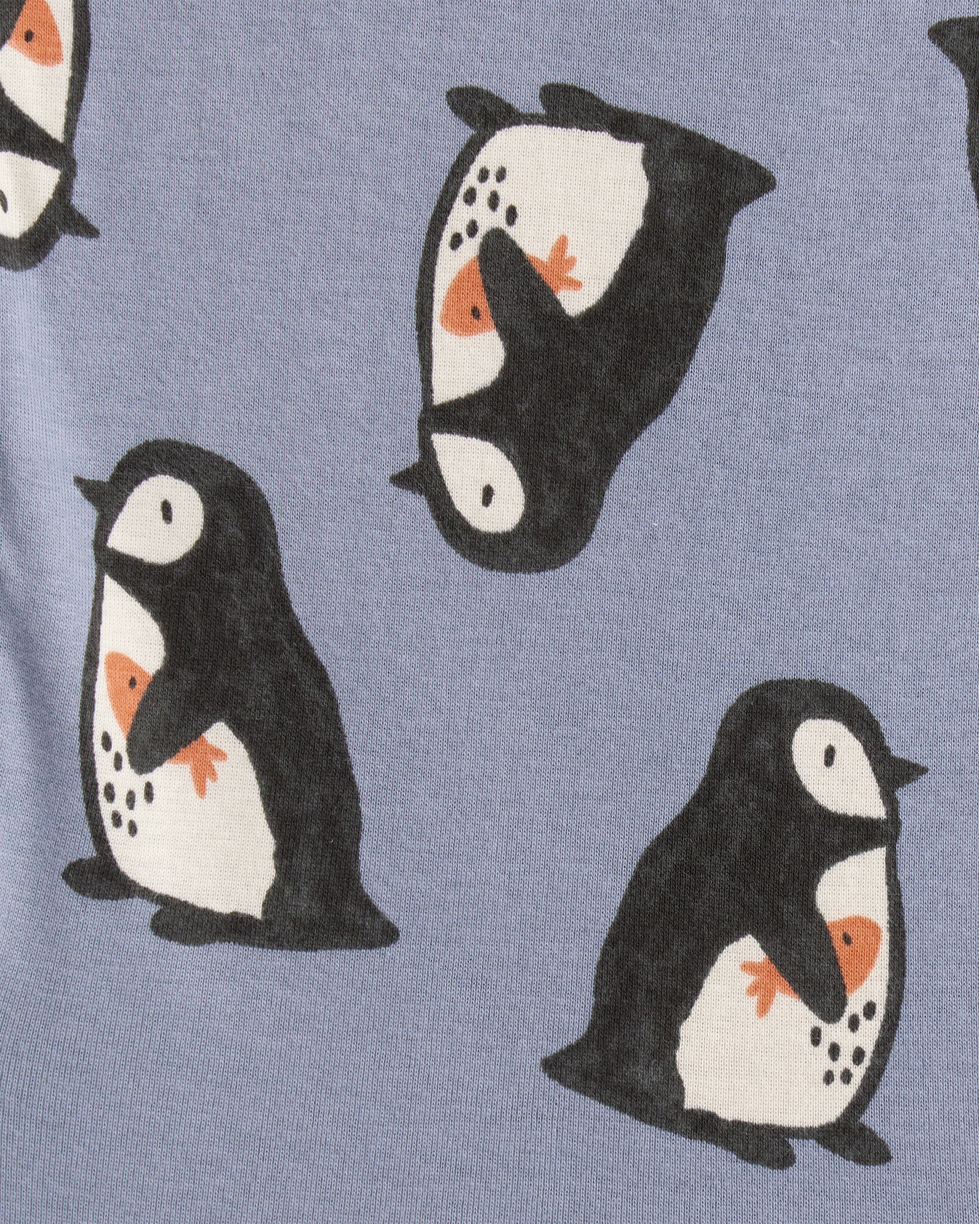 Baby Boy Penguin & Polar Bear 100% Cotton Loose Fit 4-Piece Pyjamas - Grey