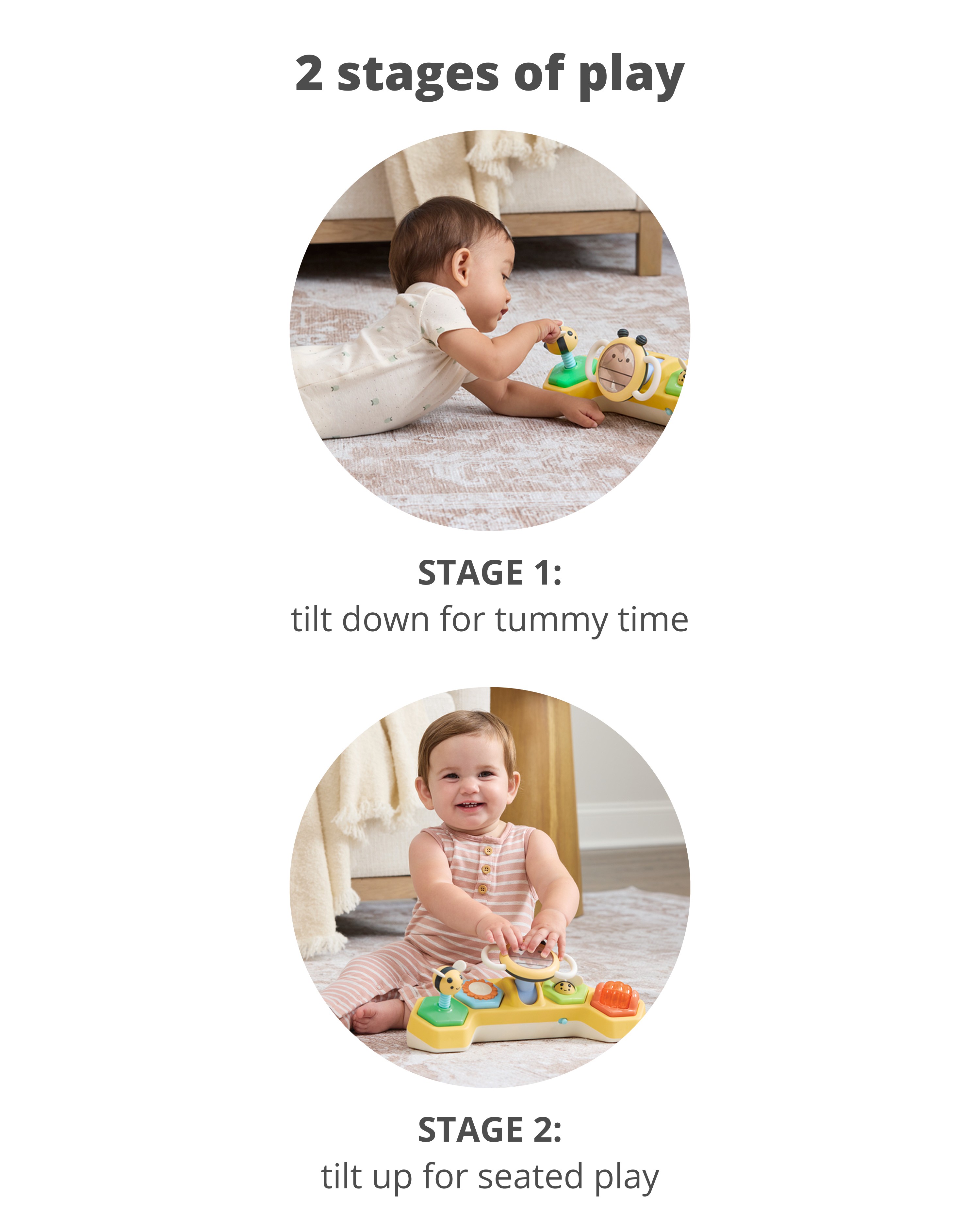 Baby Farmstand See & Bee Steering Wheel & Tummy Time Baby Toy