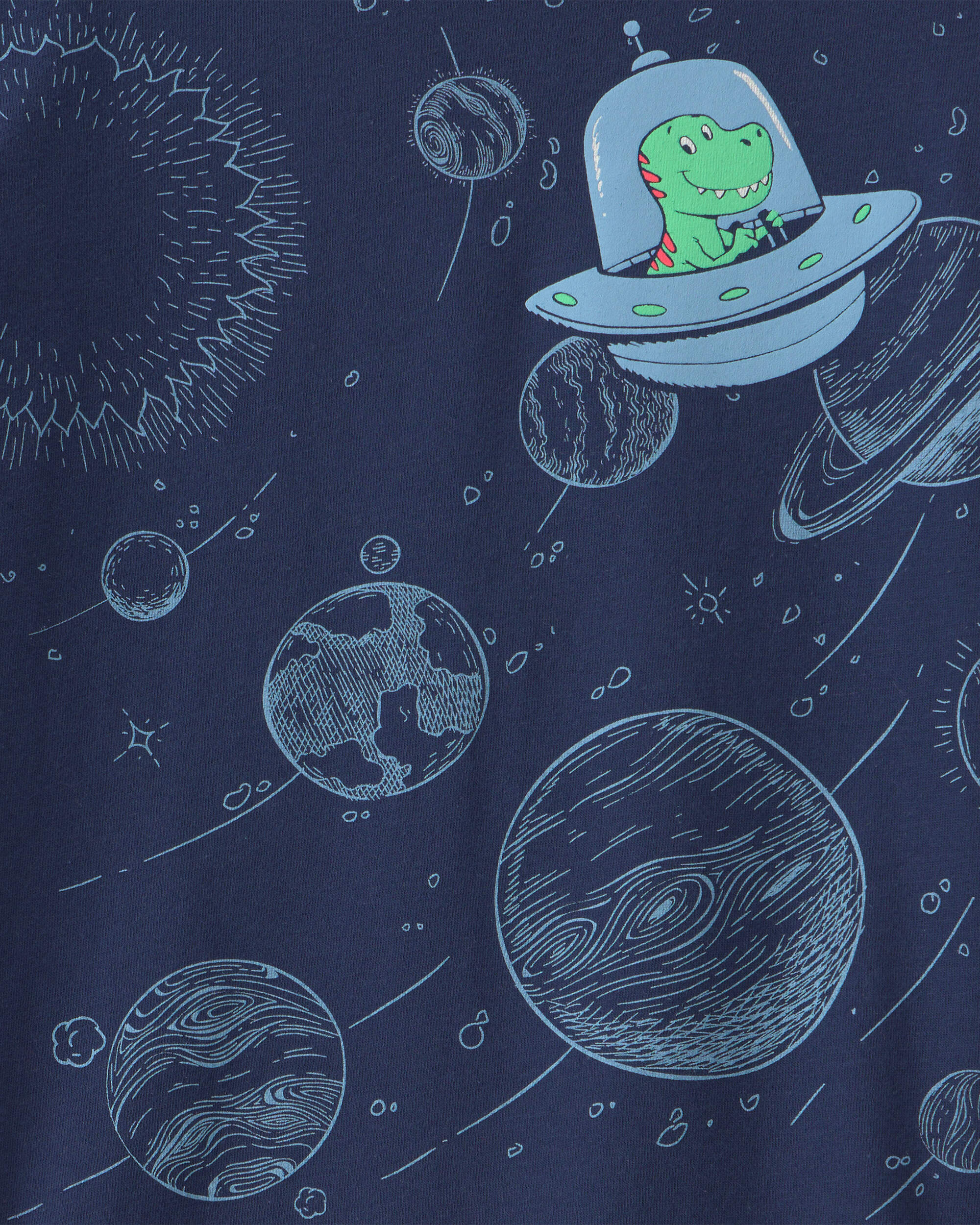 Toddler Boy Space Dinosaur Graphic Tee - Navy