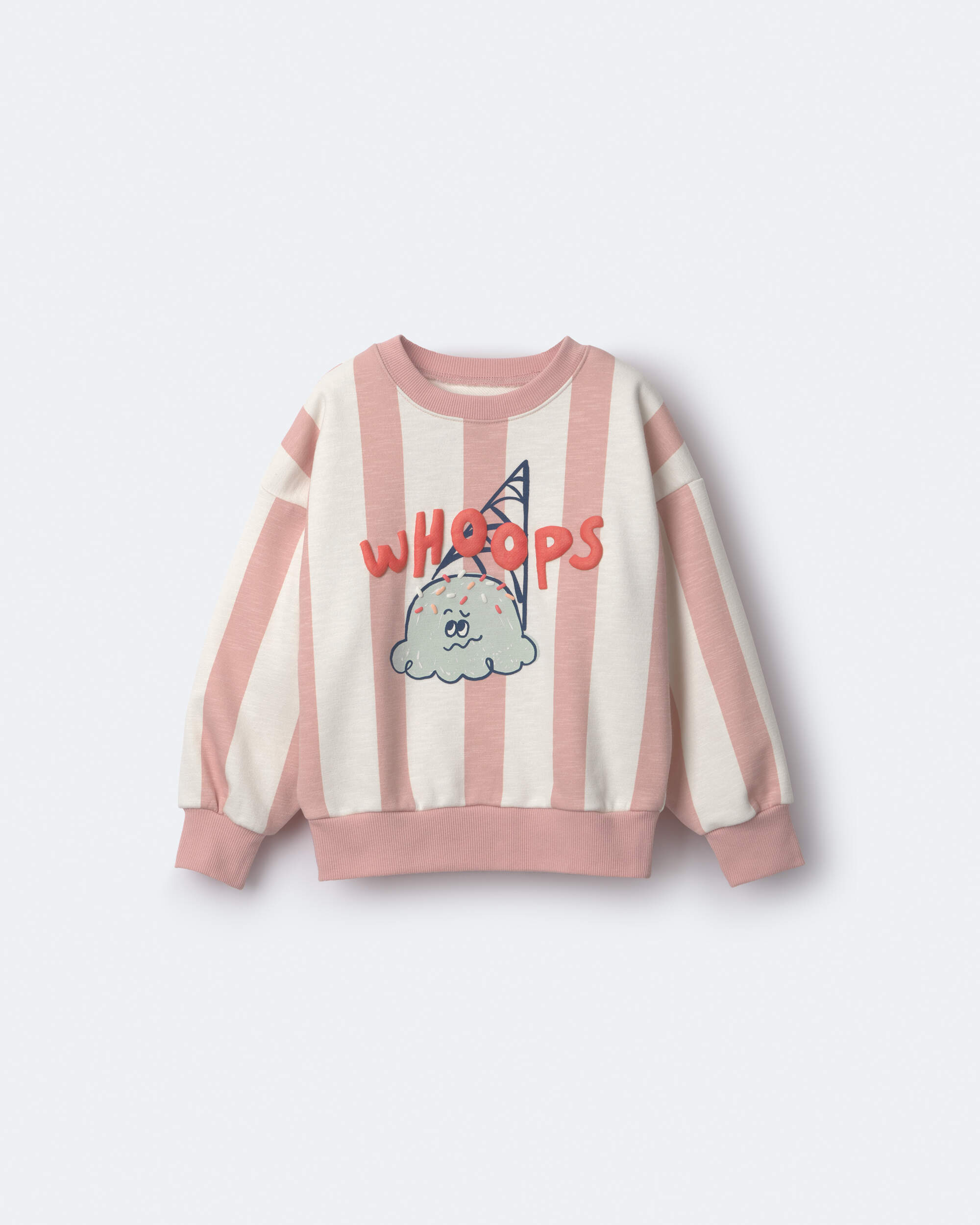 Toddler Whoops' Striped Ice Cream Dolman-Sleeve Sweatshirt - Peach
