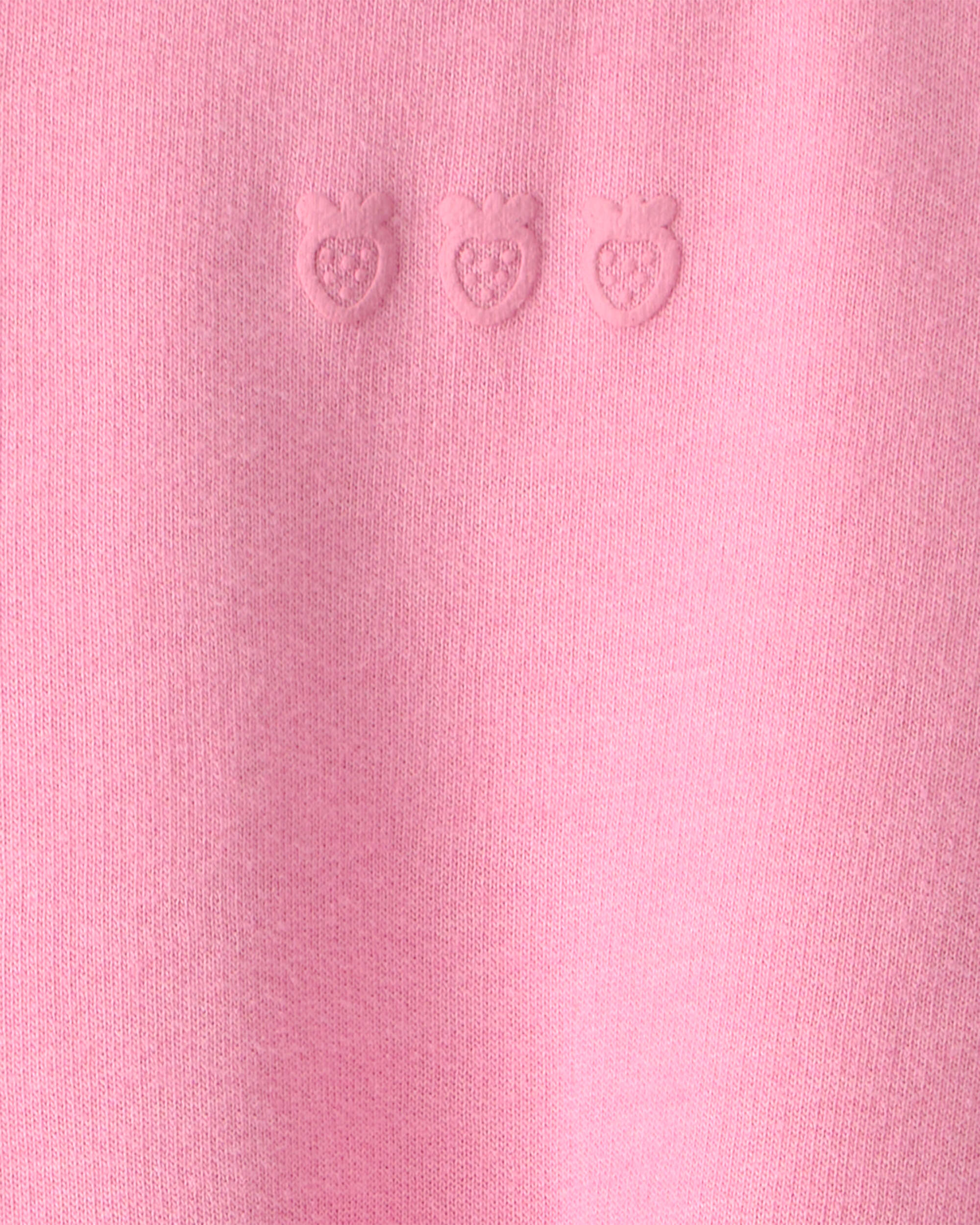 Baby Girl Strawberry French Terry Pullover Sweatshirt - Pink