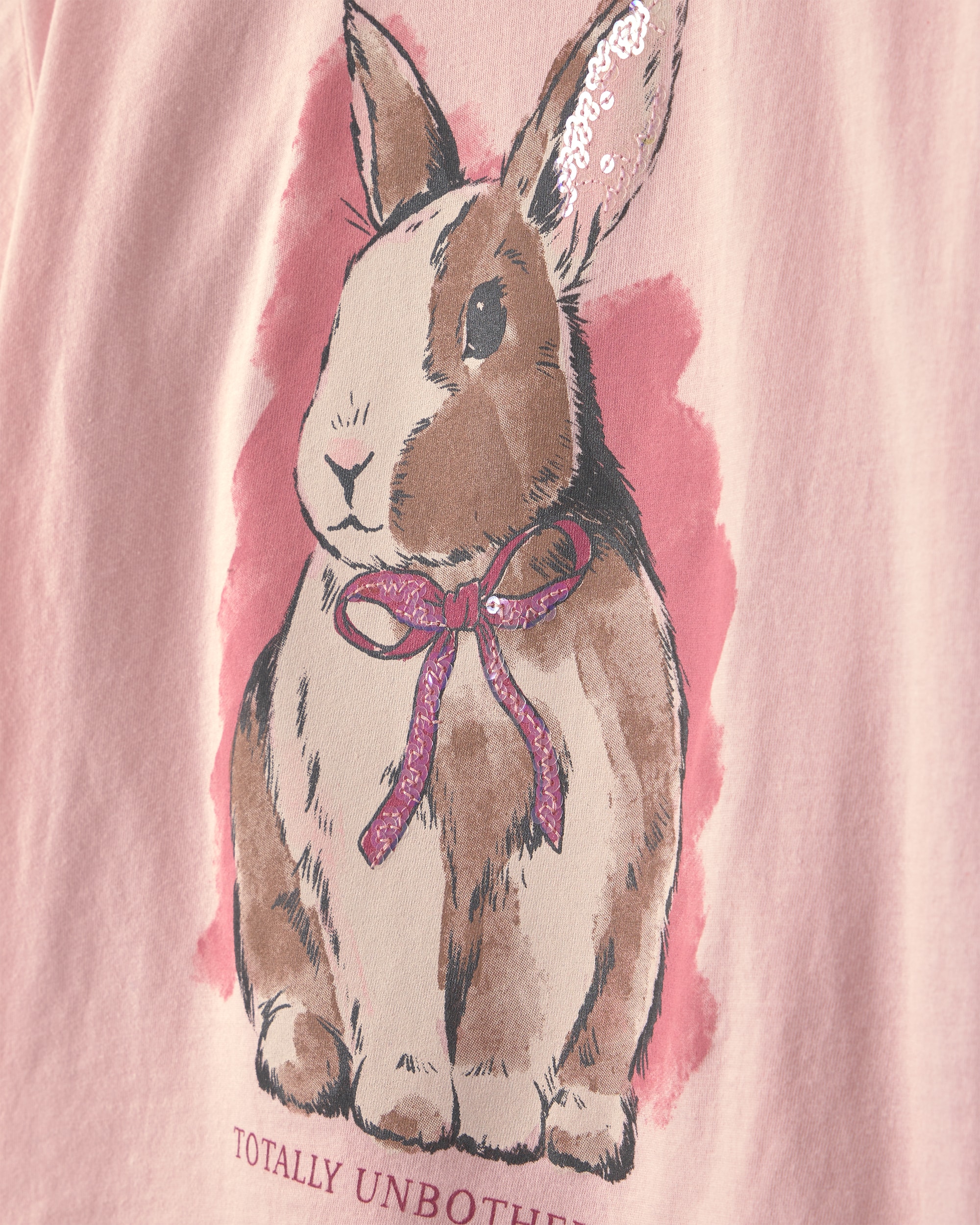 Girls Bunny Graphic Tee - Pink