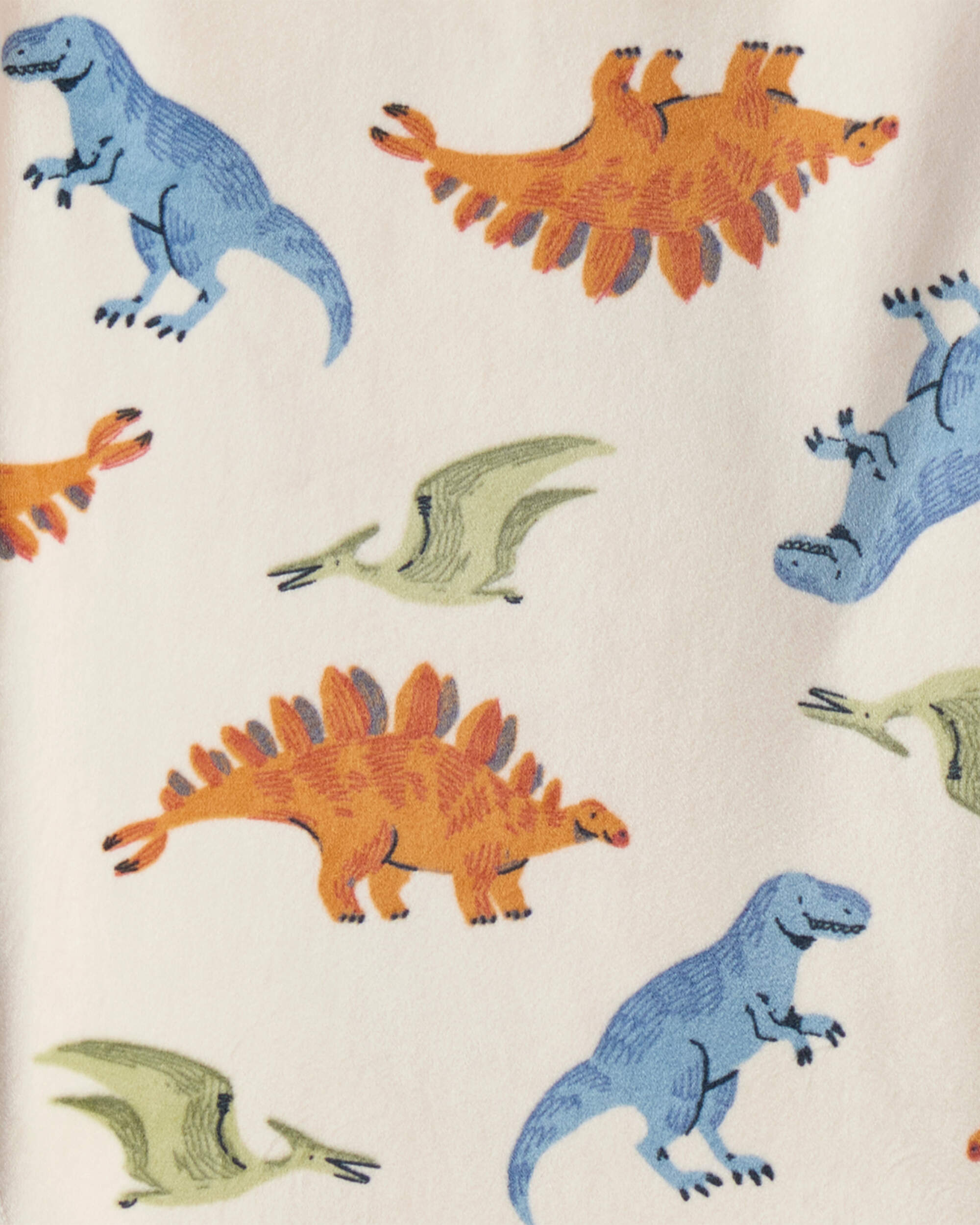 Boys Dinosaur Print DreamPlush Long-Sleeve Snug Fit 2-Piece Pyjamas - Tan