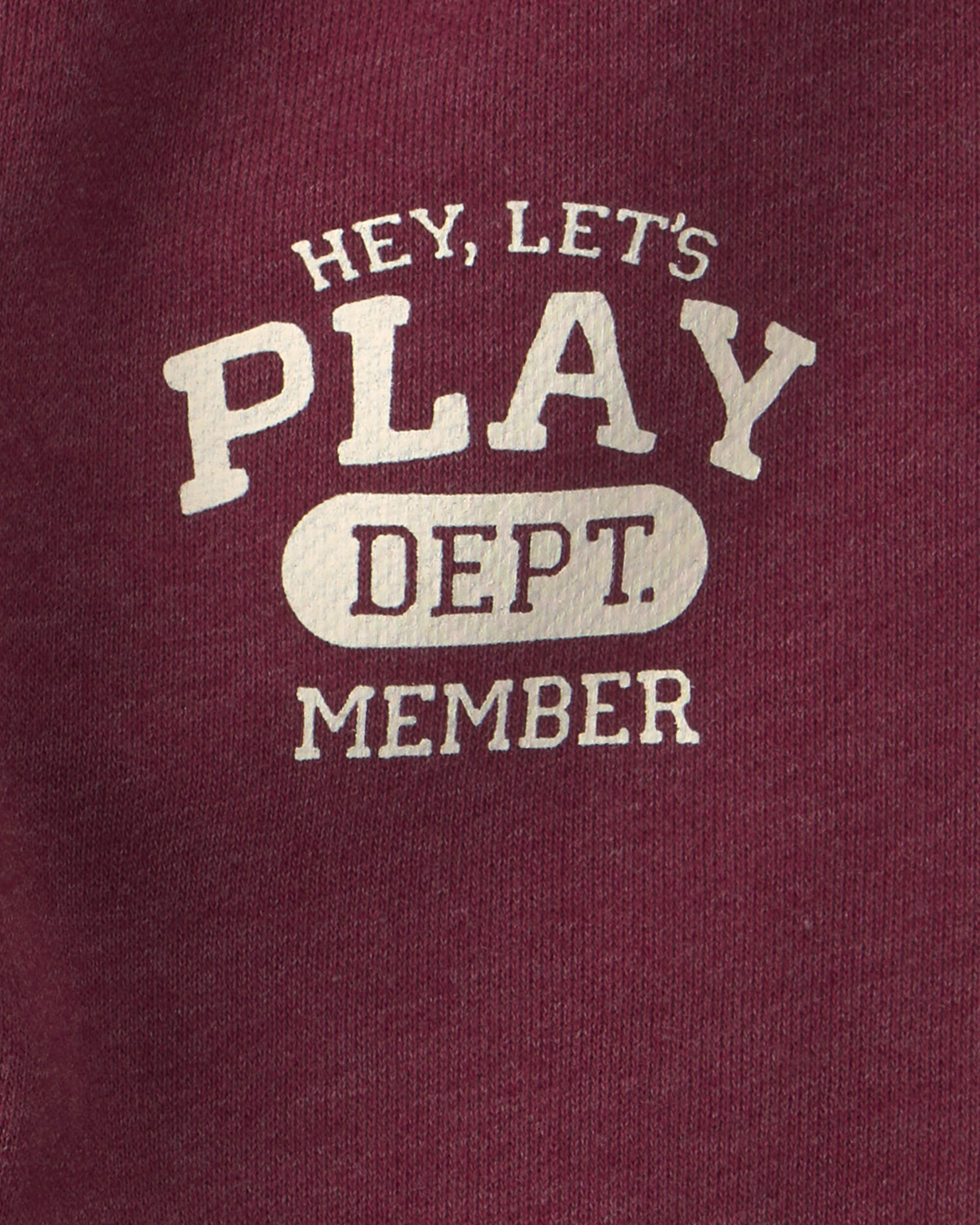 Toddler Boy 'Play' French Terry Joggers - Burgundy
