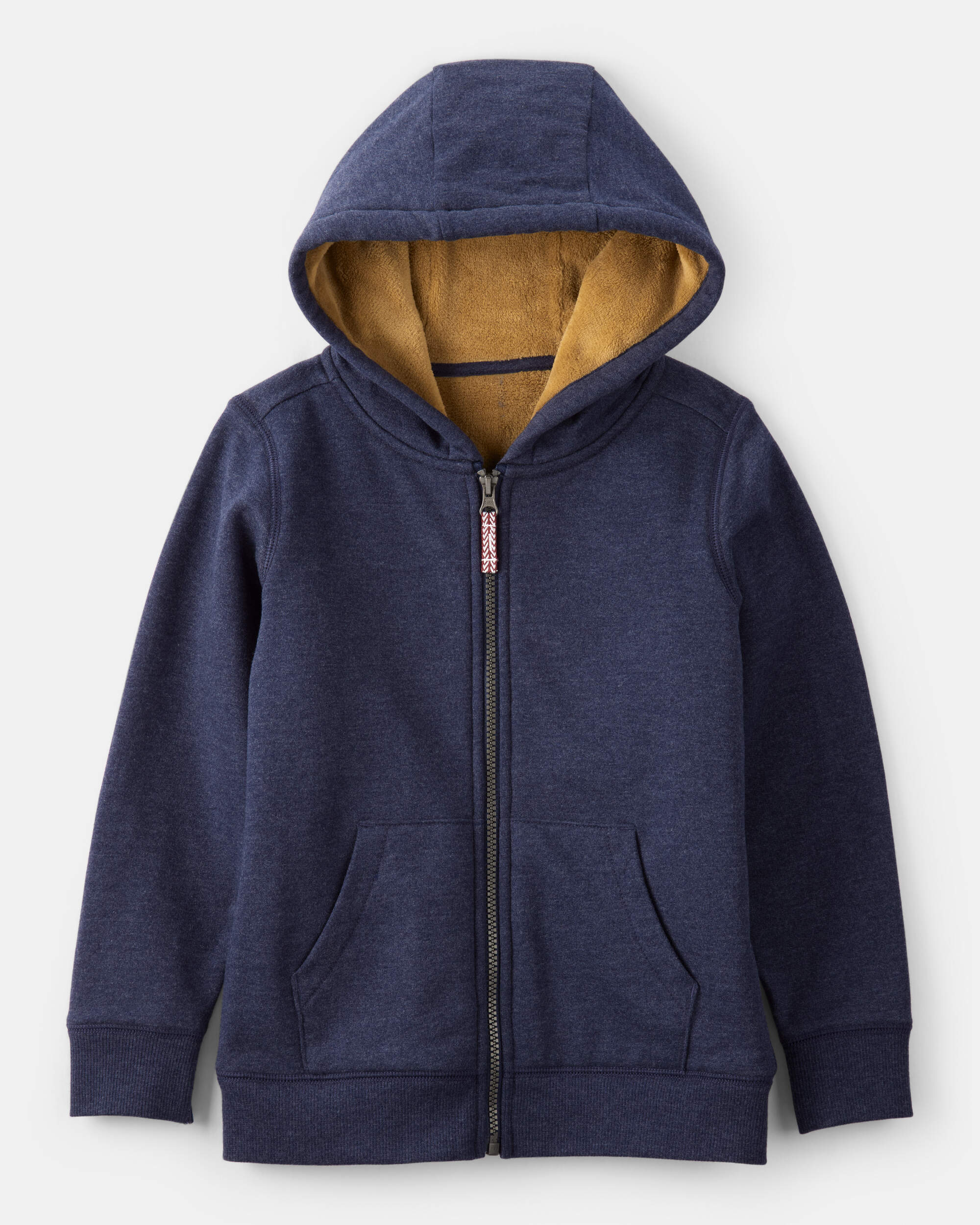 Boys Long-Sleeve Hooded Zip-Up Jacket - Navy