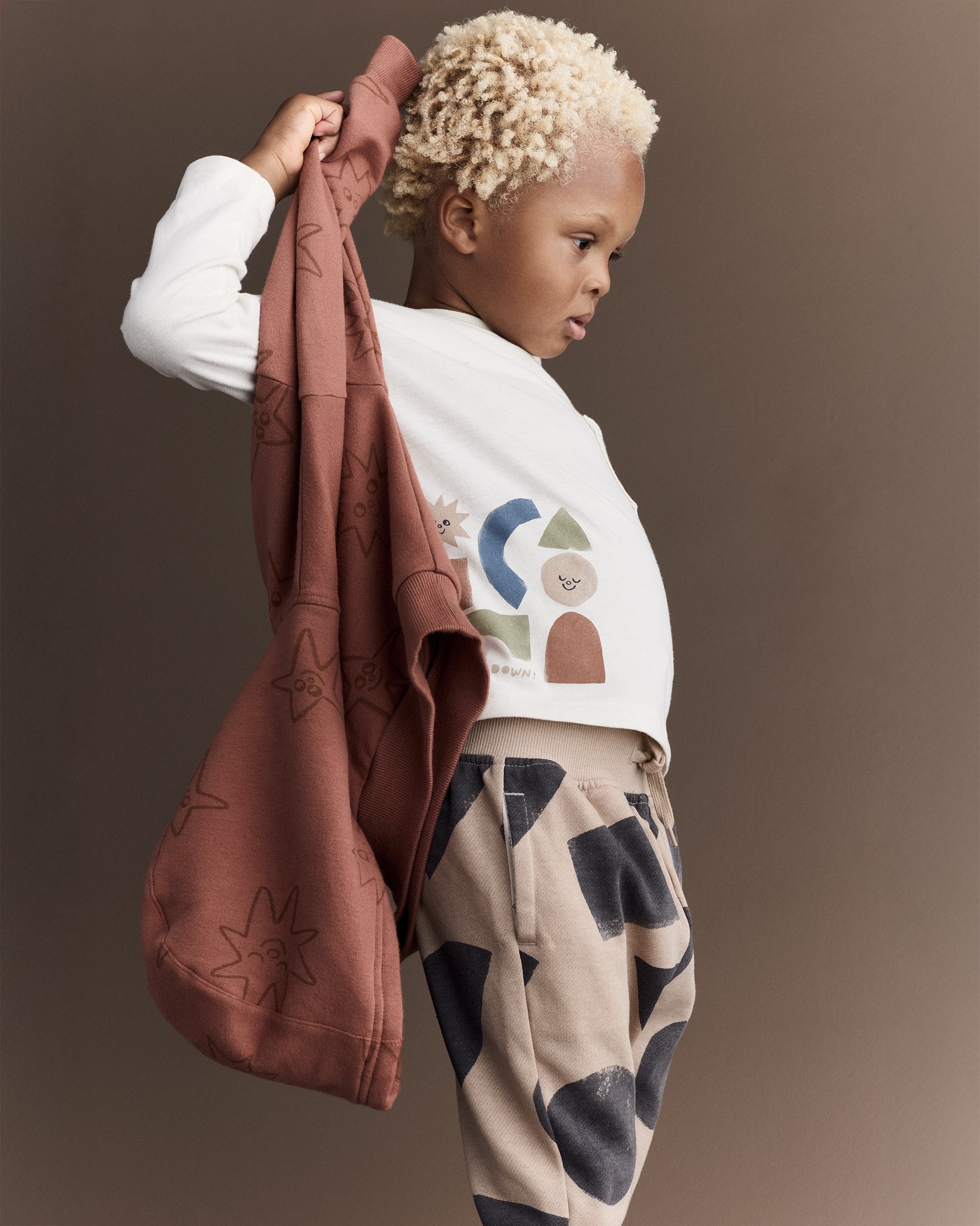 Toddler Race You There' Fleece Hoodie - Rust