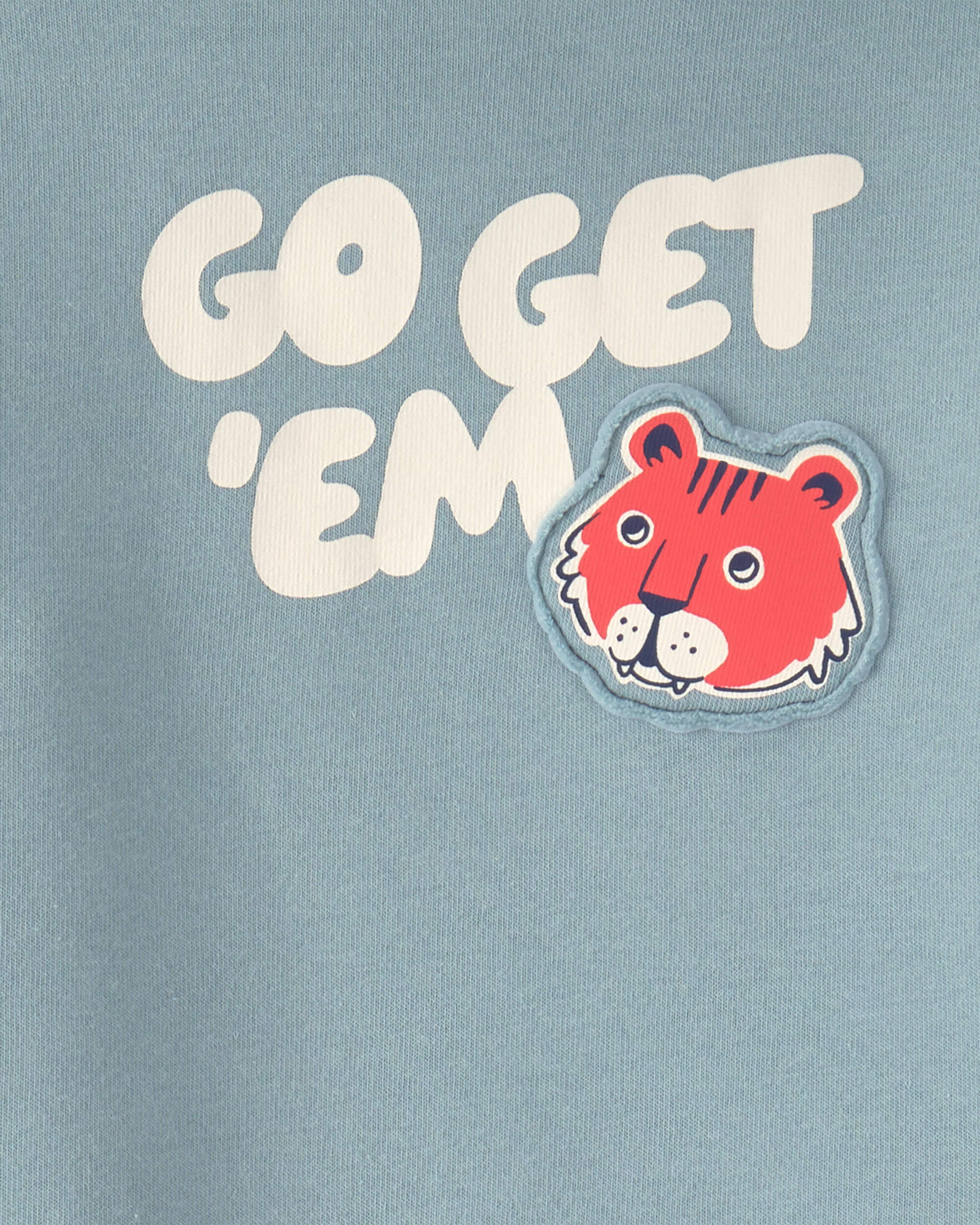 Toddler Boy 2-Piece 'Go Get Em' Tiger Fleece Hooded Top & Pant Set - Blue