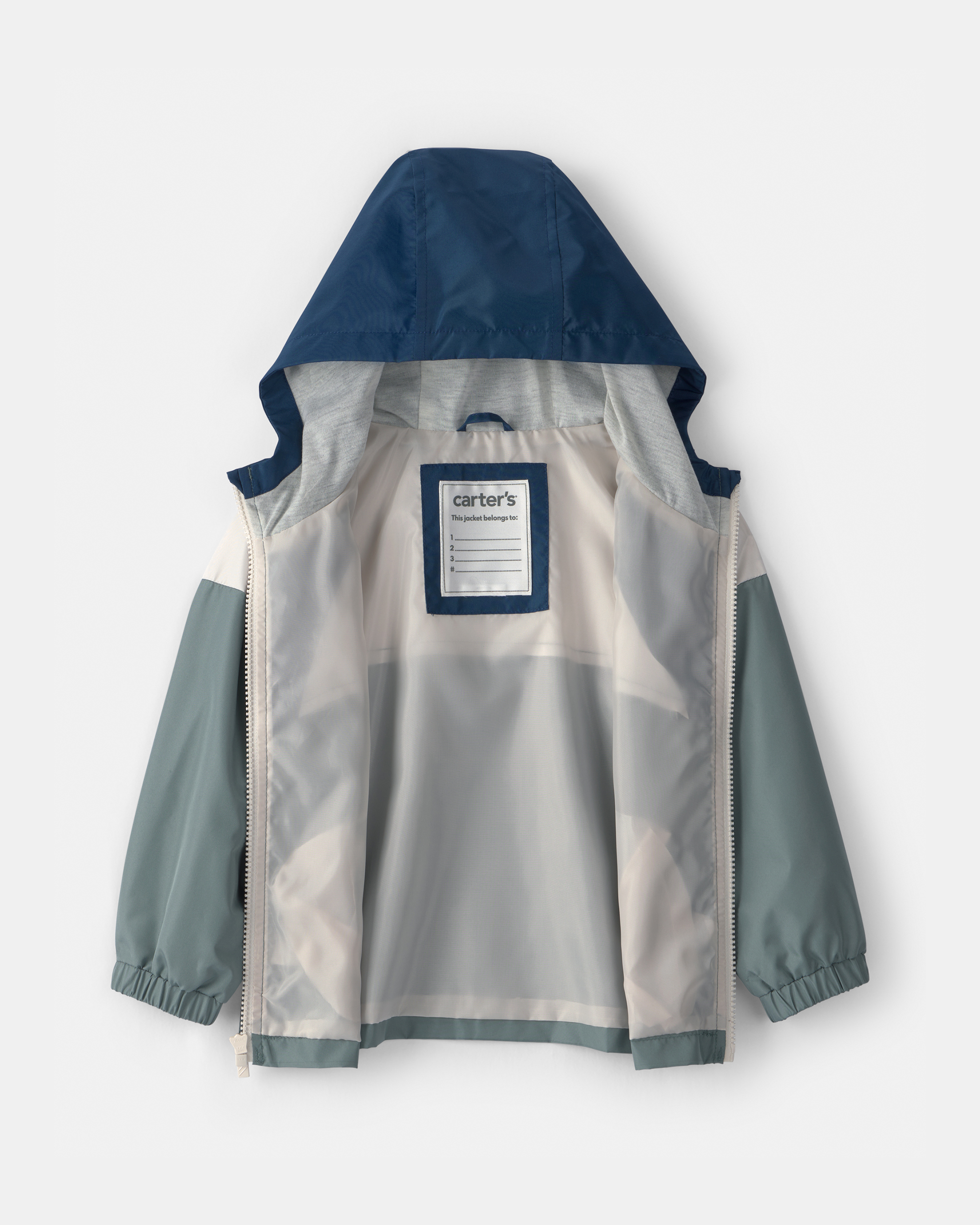 Toddler Boy Colurblock Windbreaker- Blue/Green