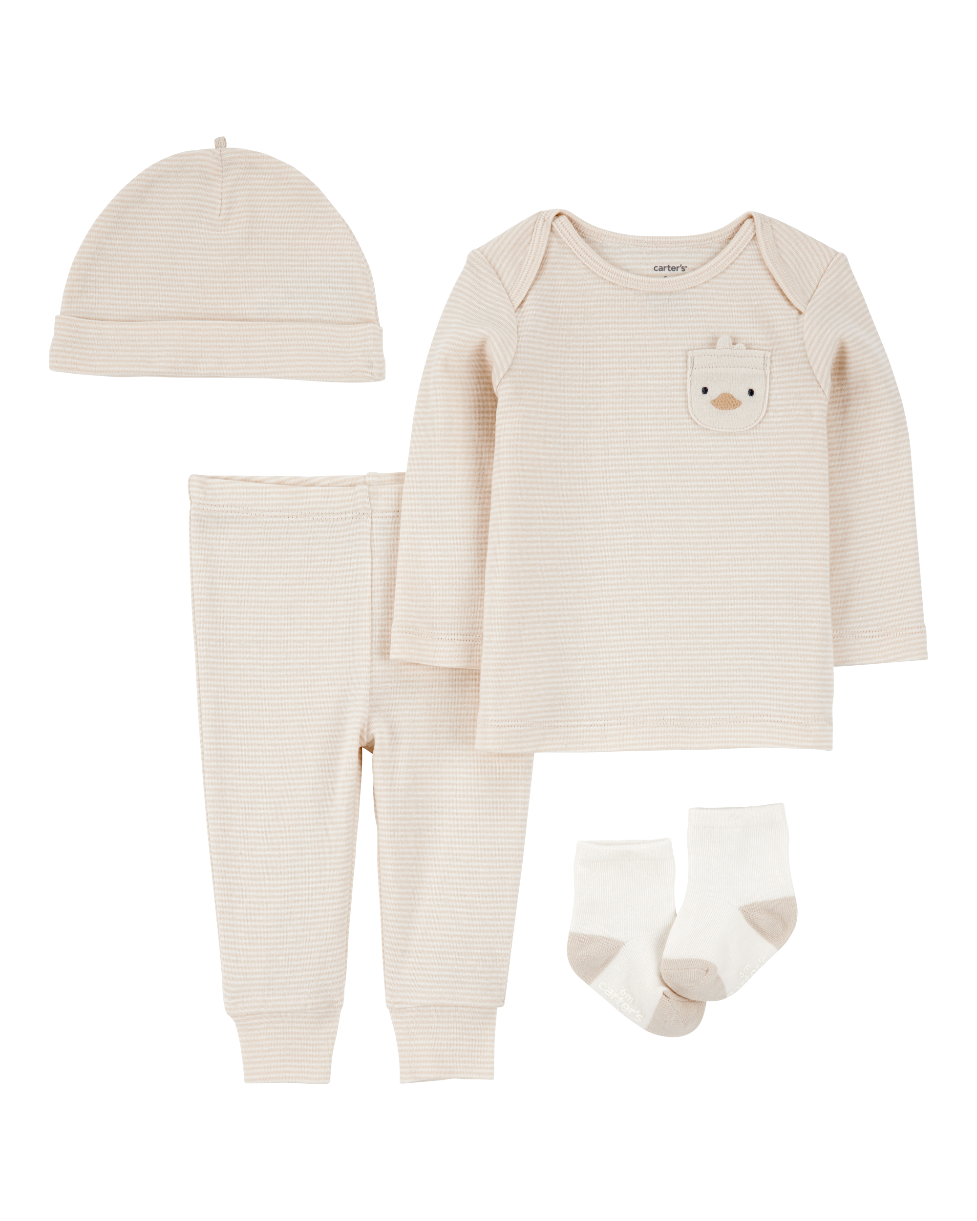 Baby 4-Piece Striped Duck Outfit Set