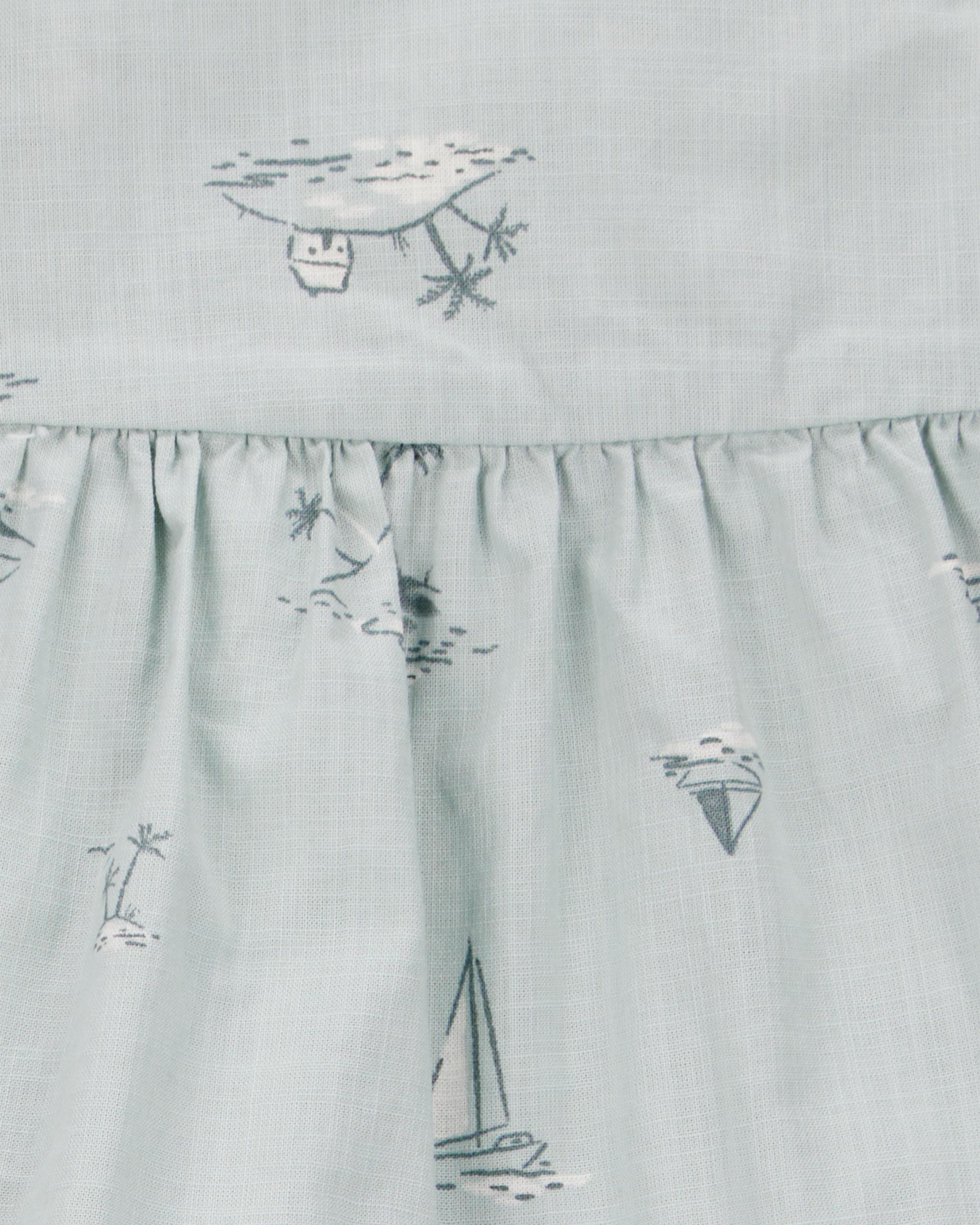 Baby 2-Piece Flutter Tank & Pull-On Short Set - Blue/White