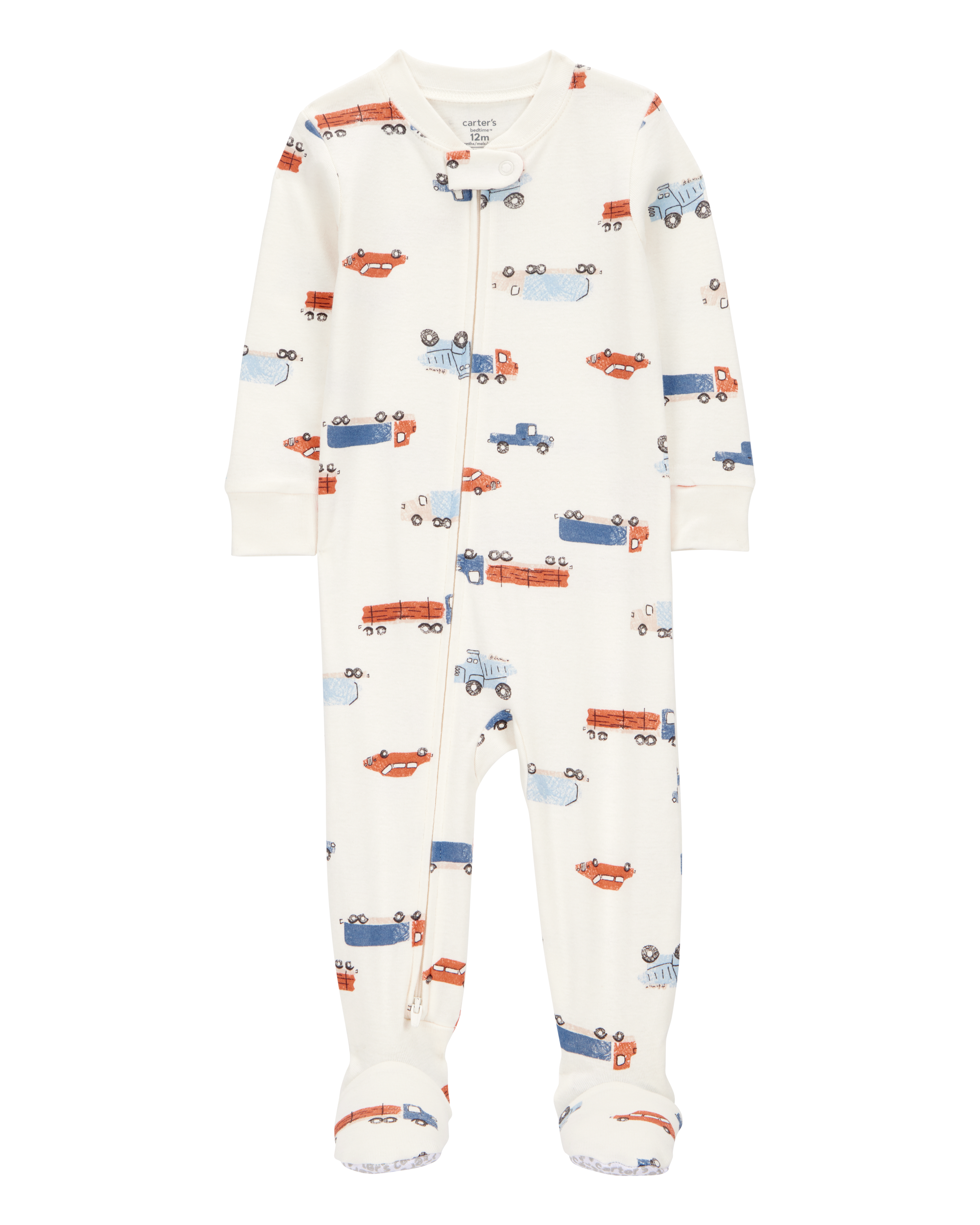 Baby 1-Piece Car Print 100% Snug Fit Cotton Footie Pyjamas