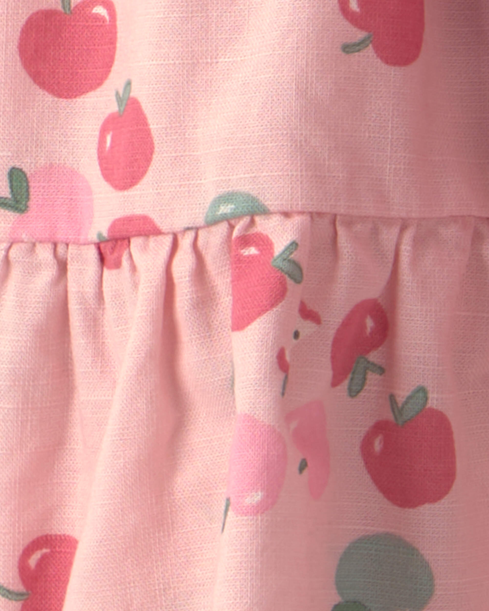 Girls 2-Piece Apple French Terry Long-Sleeve Top & Skort Set - Pink