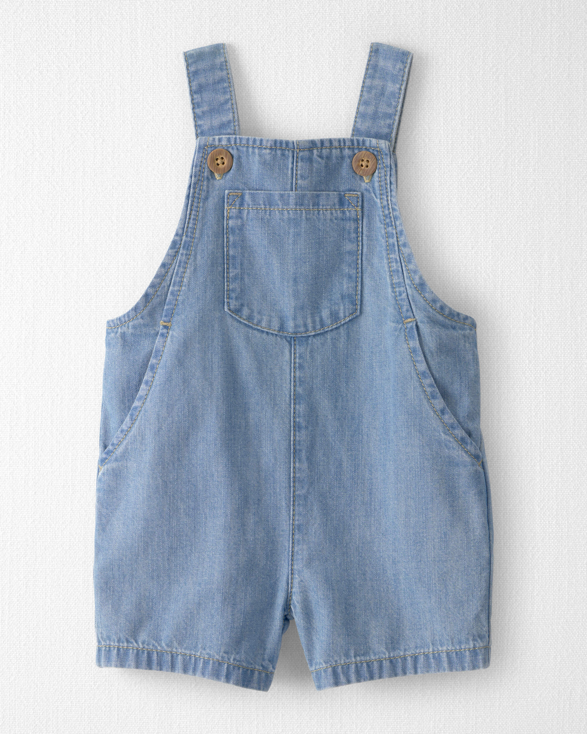 Baby Organic Cotton Chambray Shortall