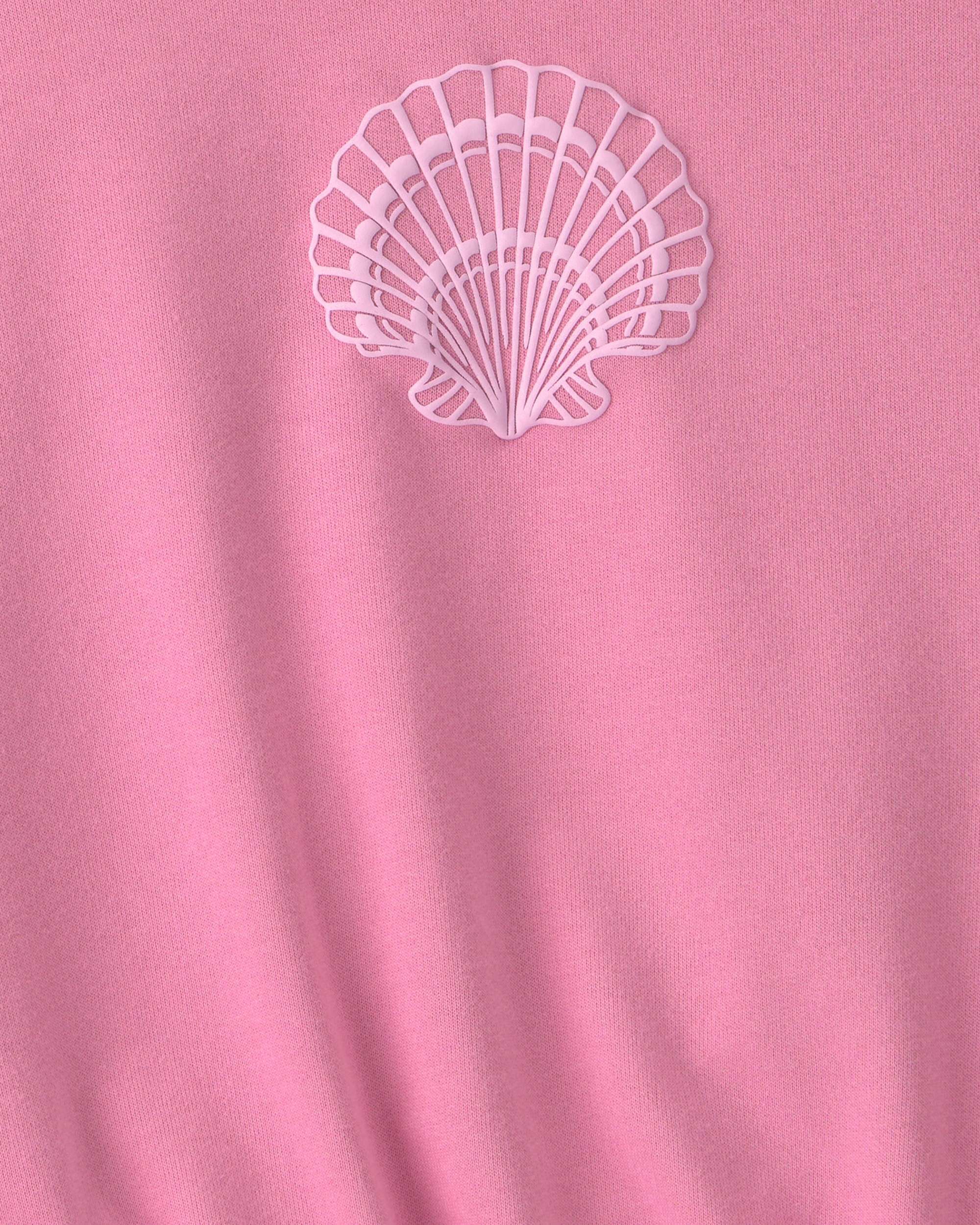 Girls Shell French Terry Top - Pink