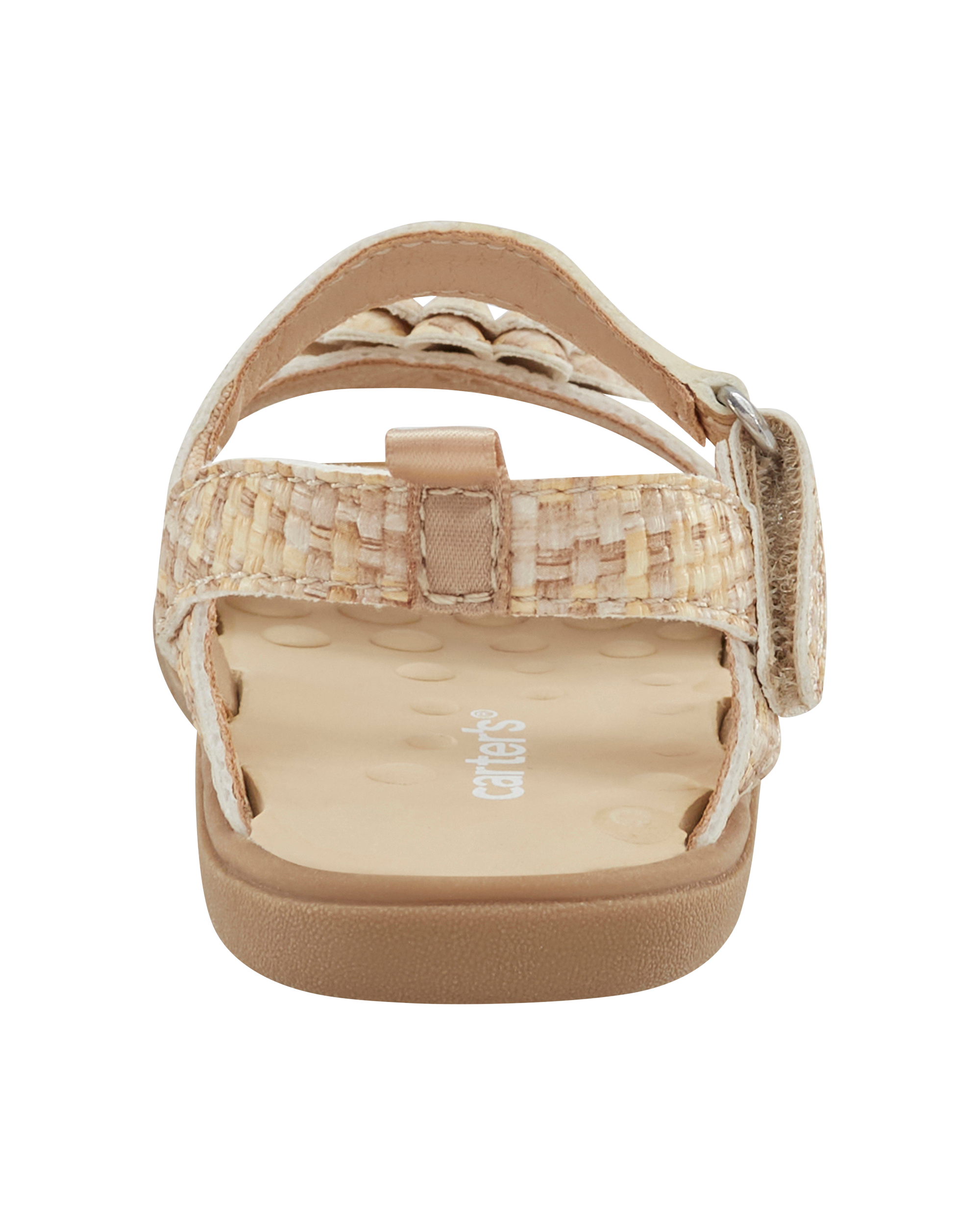 Baby  Every Step® First Walker Woven Flower Accent Sandals - Beige