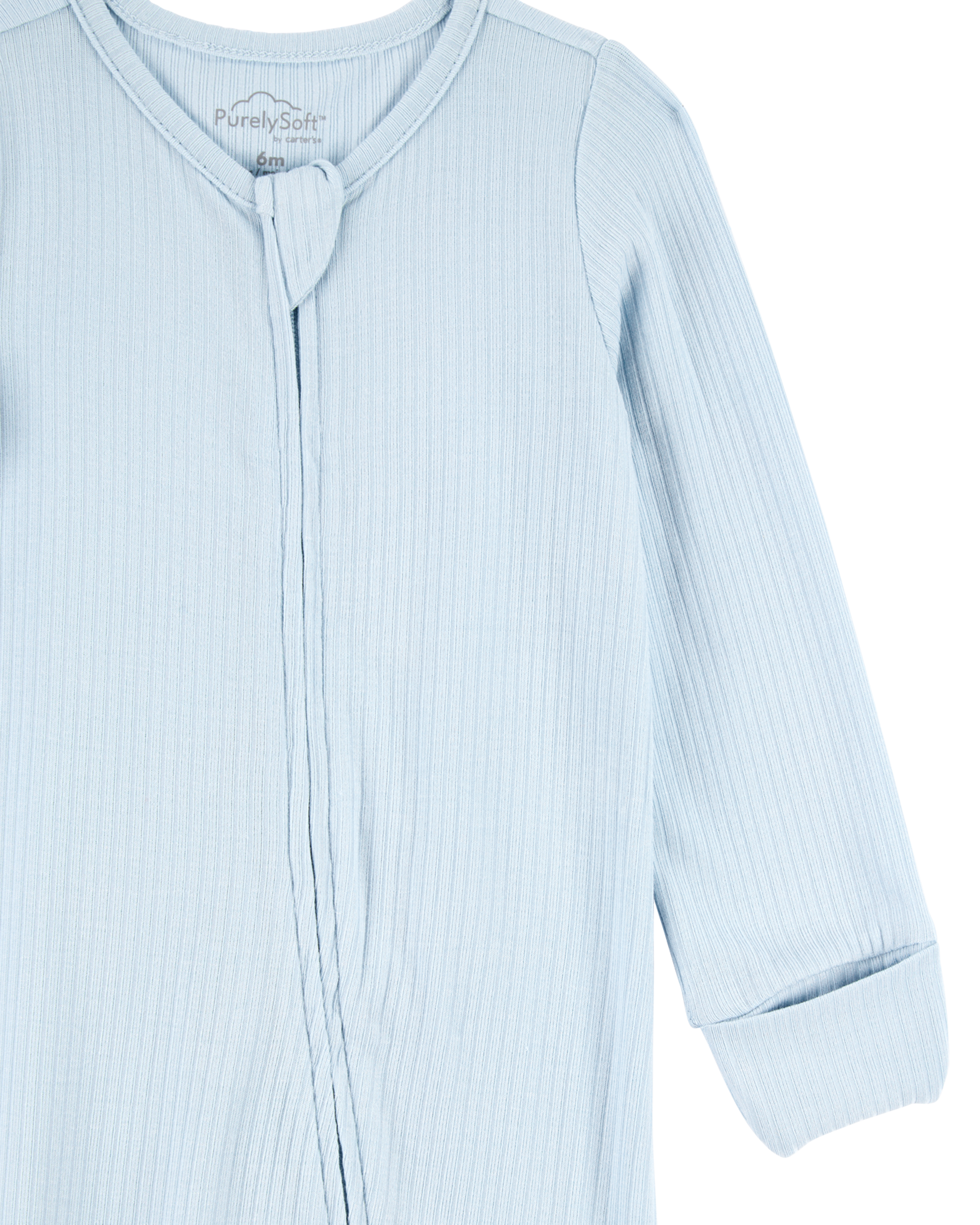 Baby Boy Solid 2-Way Zip PurelySoft Sleeper Pyjamas - Blue