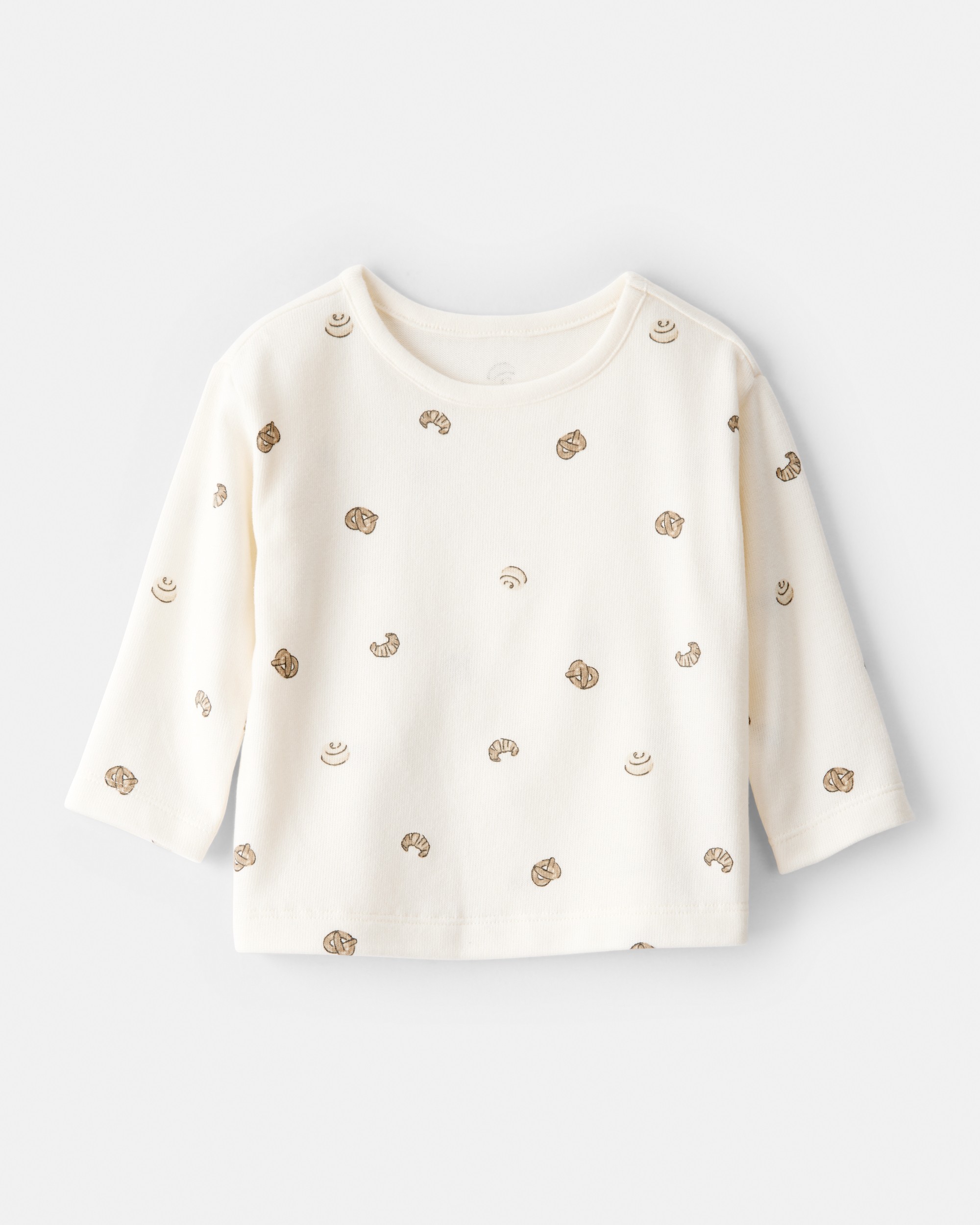 Baby Boy Pastry Print Long-Sleeve Tee - Cream