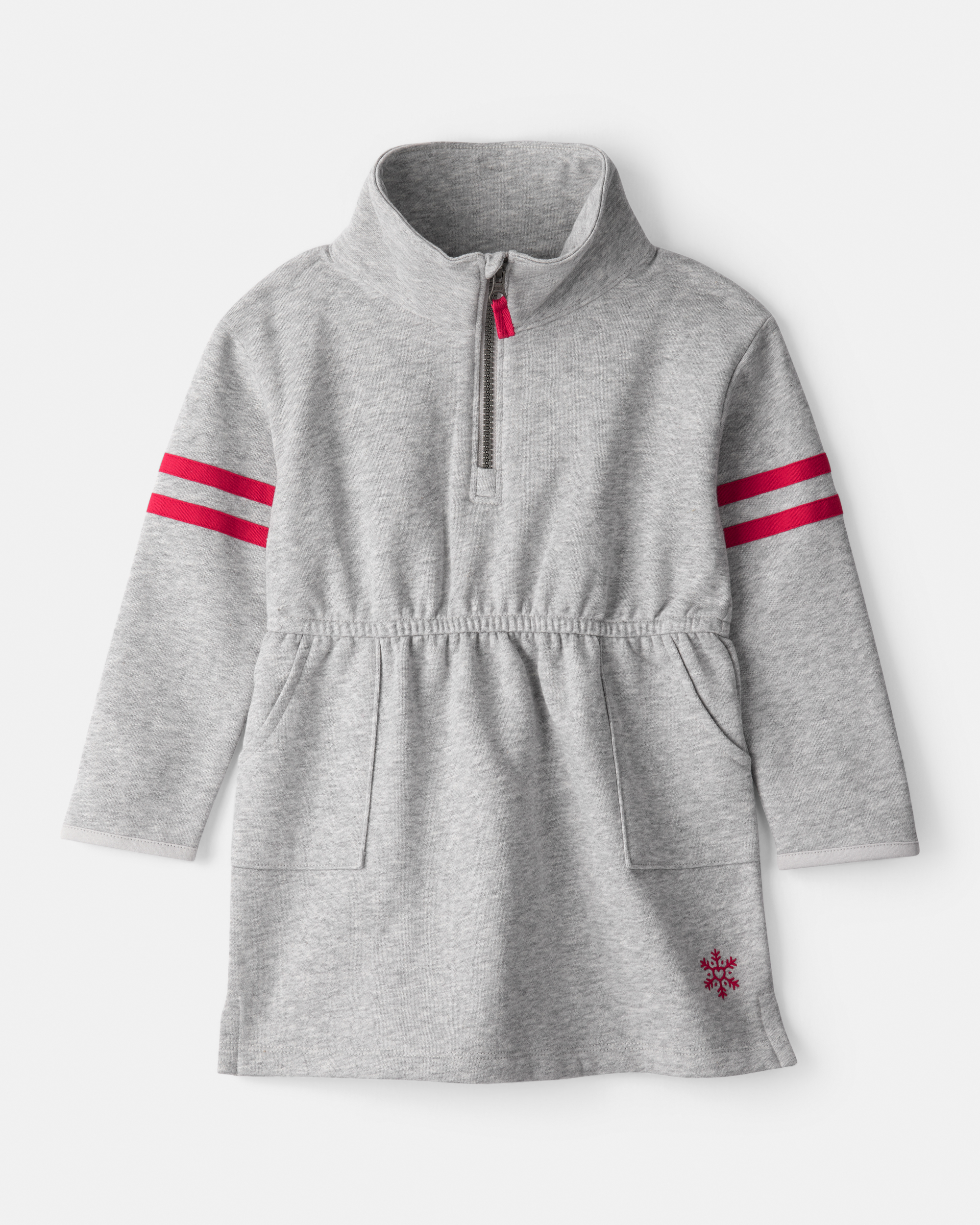 Toddler Girl Mock Neck Long-Sleeve Dress - Grey
