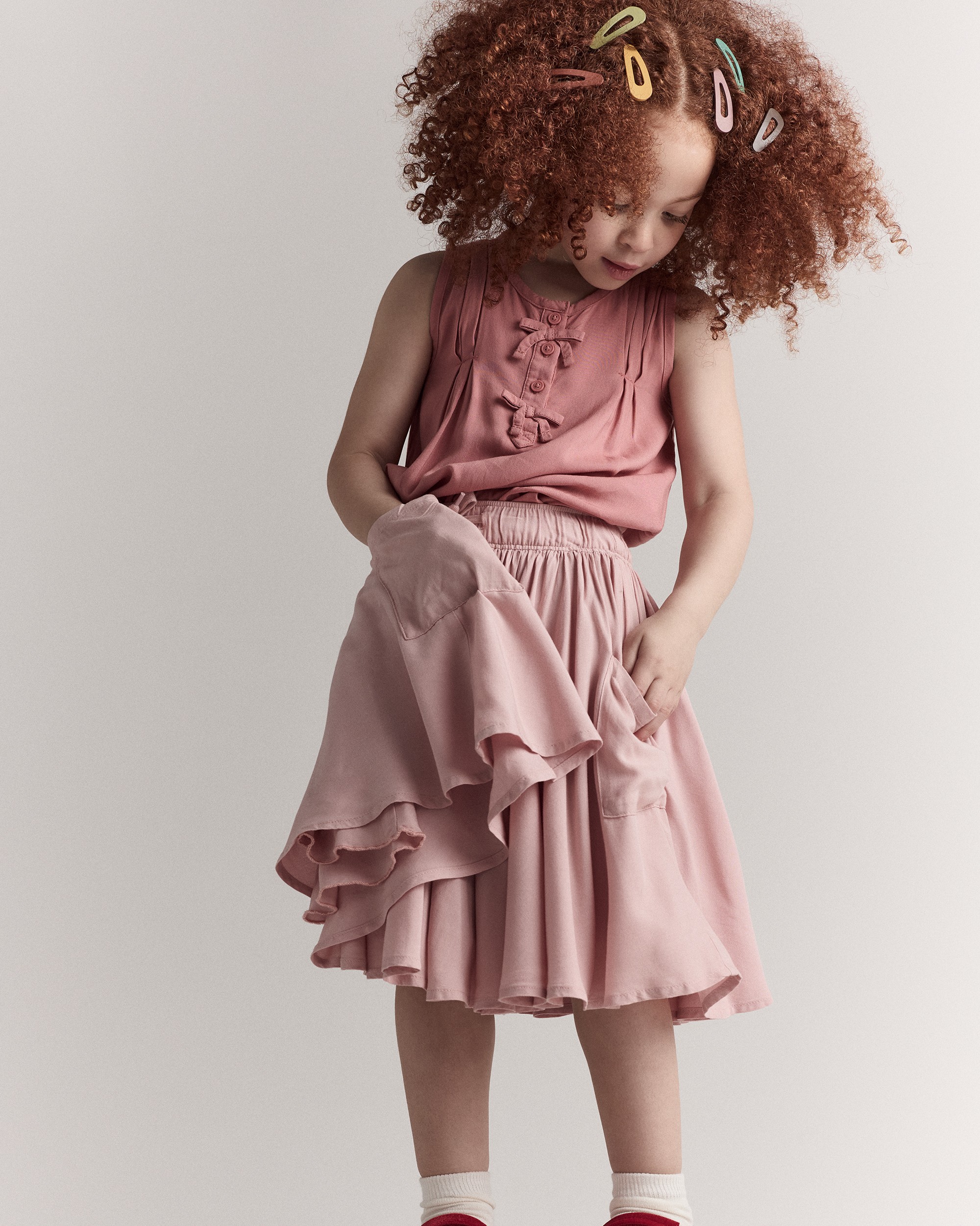 Toddler Girl Avenue Twirl™ Midi Skirt with Otter Pockets - Light Pink