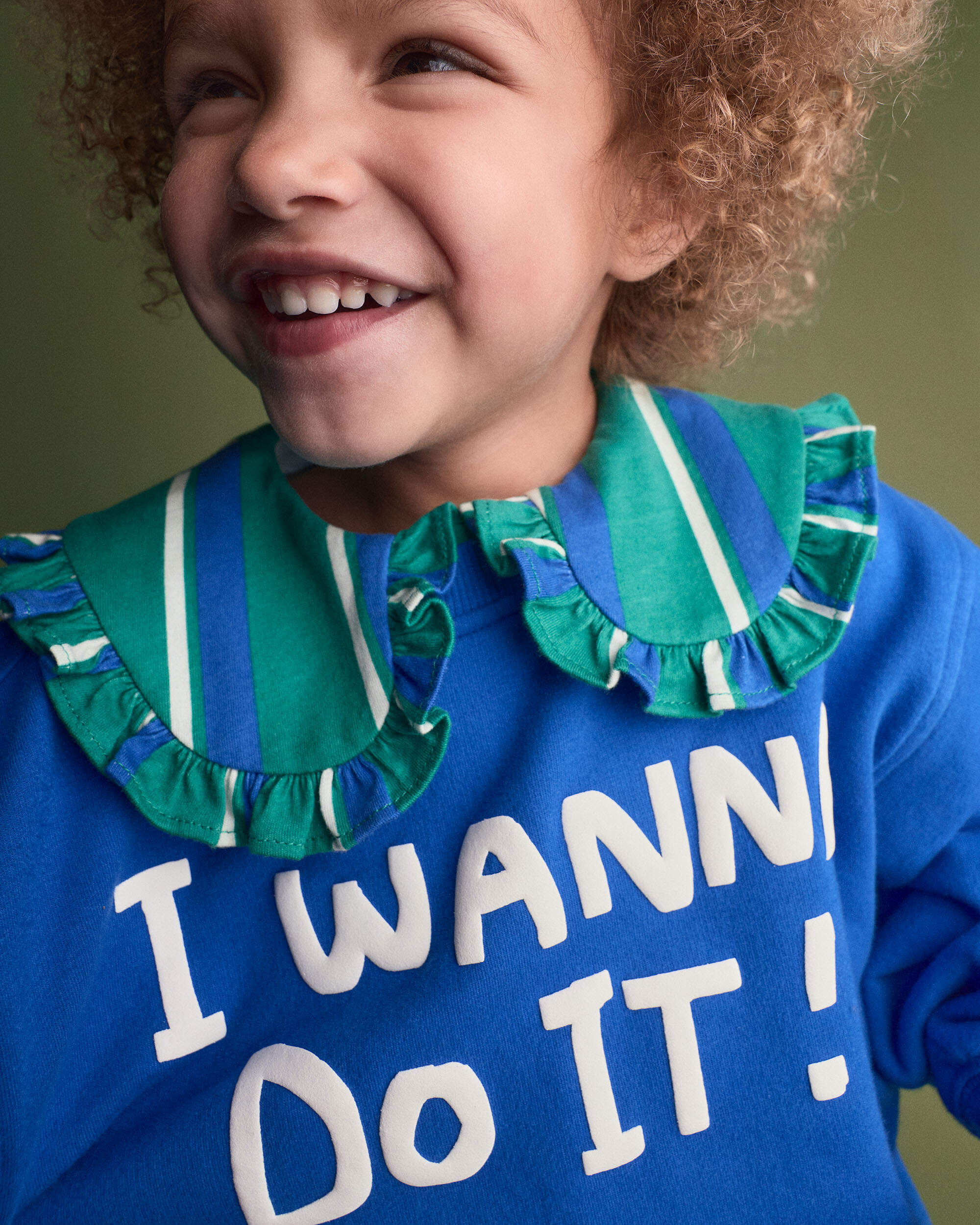 Toddler 'I Wanna Do It!' Layered Pullover Sweatshirt - Royal Blue