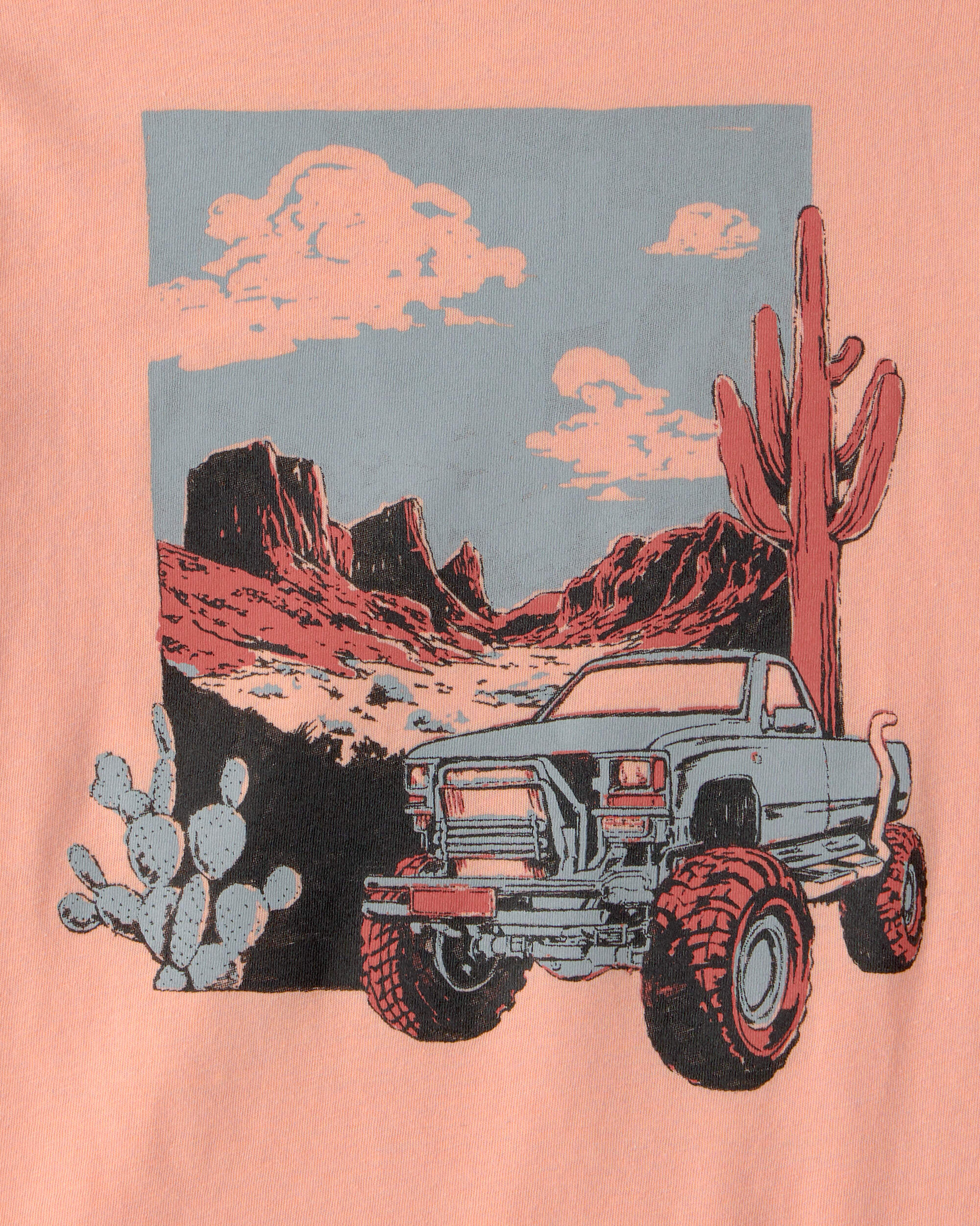 Kids Mountain Truck Graphic Tee - Orange