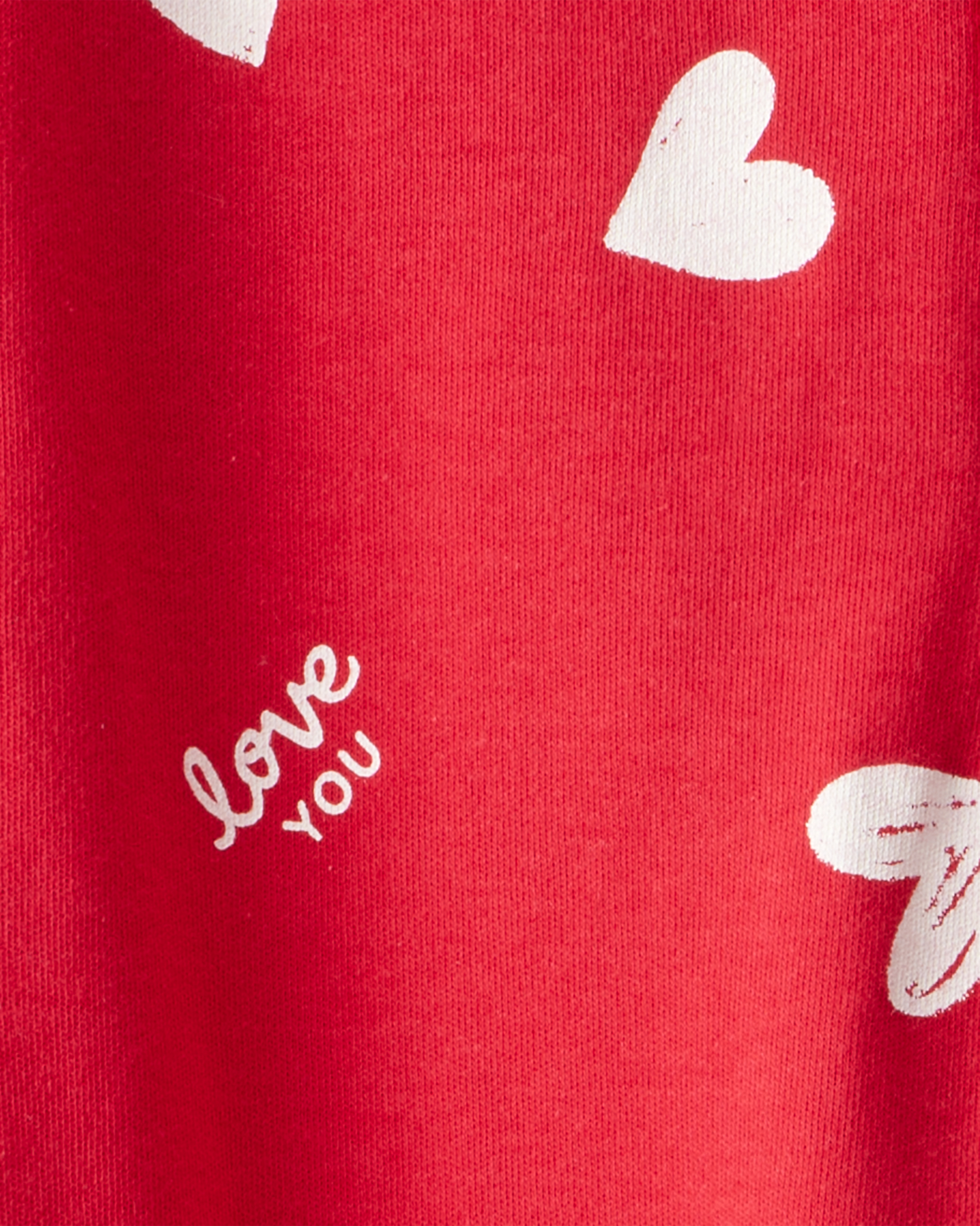 Baby Valentine's Day Heart 100% Cotton Snug Fit 2-Way Zip Sleeper - Red