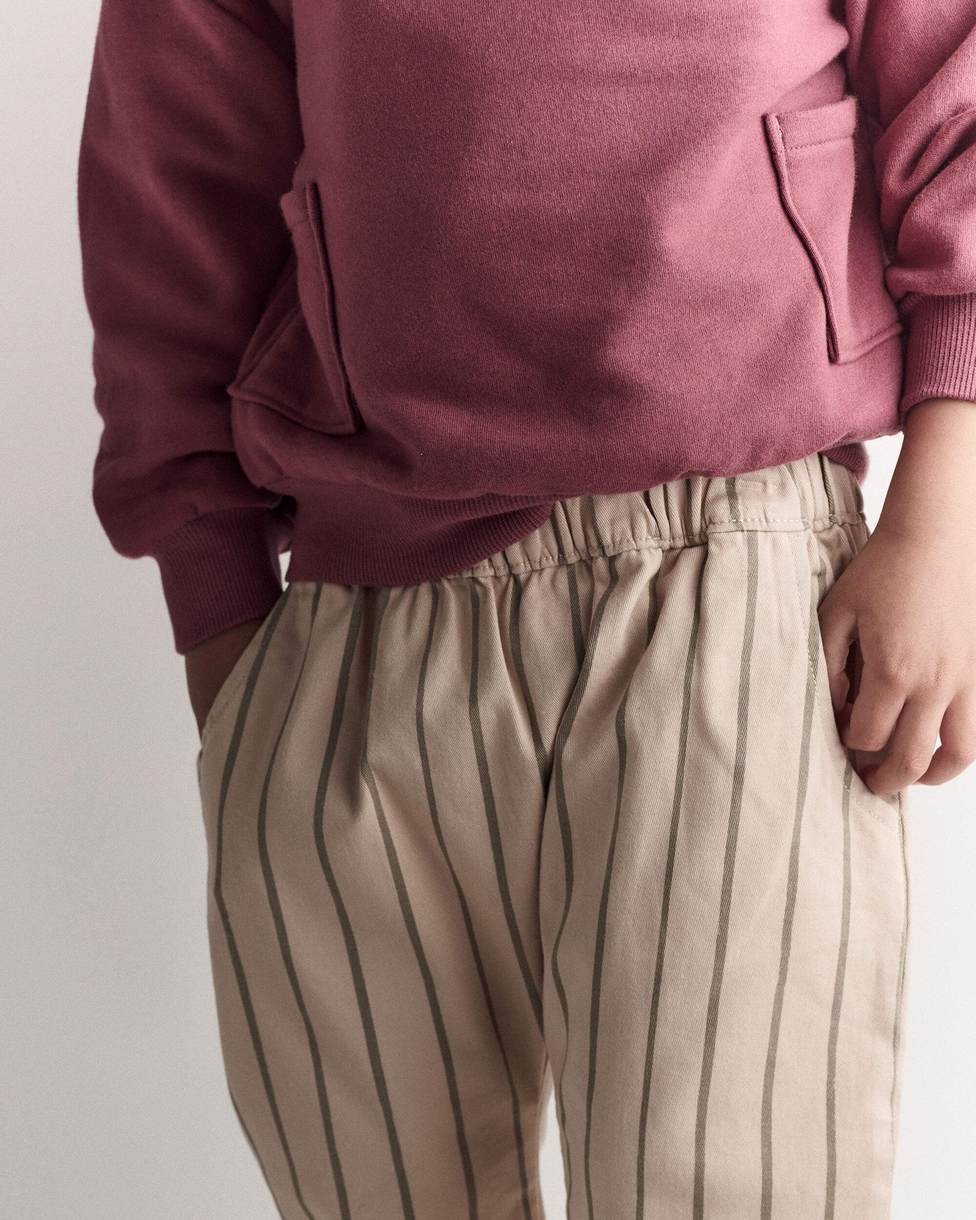 Toddler Striped Playground Pant - Beige/Olive
