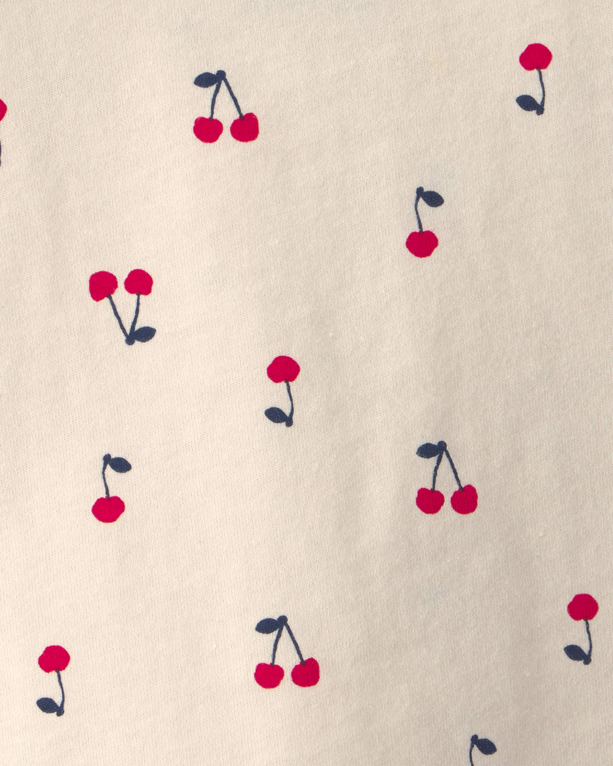 Toddler Girl Cherry Ruffle-Sleeve Tank Top - Cream